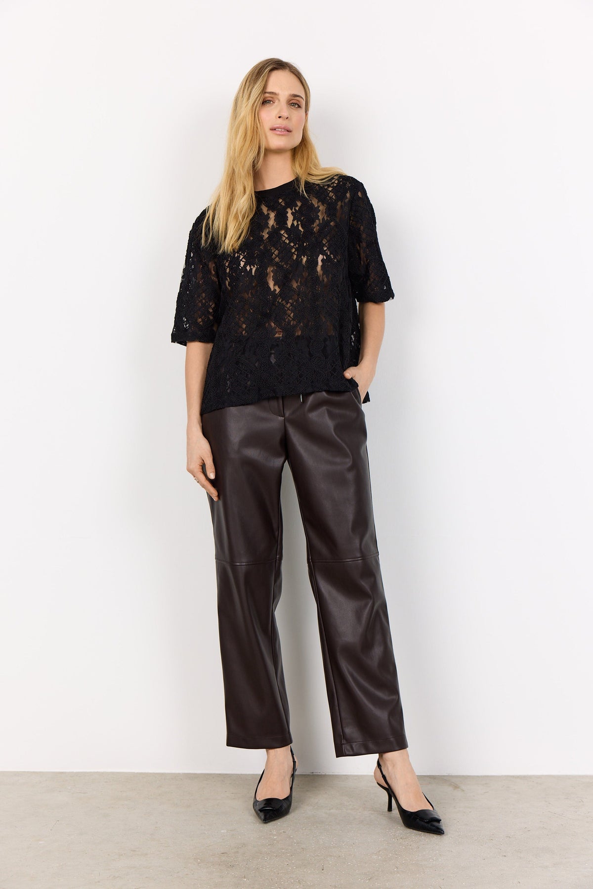Soyaconcept Lace Top With Cord Detailing
