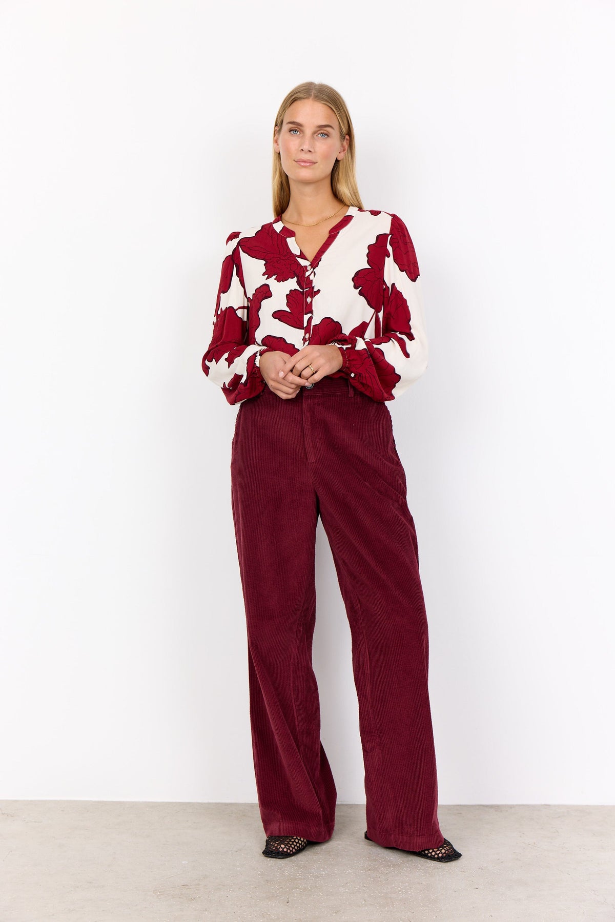 Soyaconcept Maxi Floral V-Neck Top