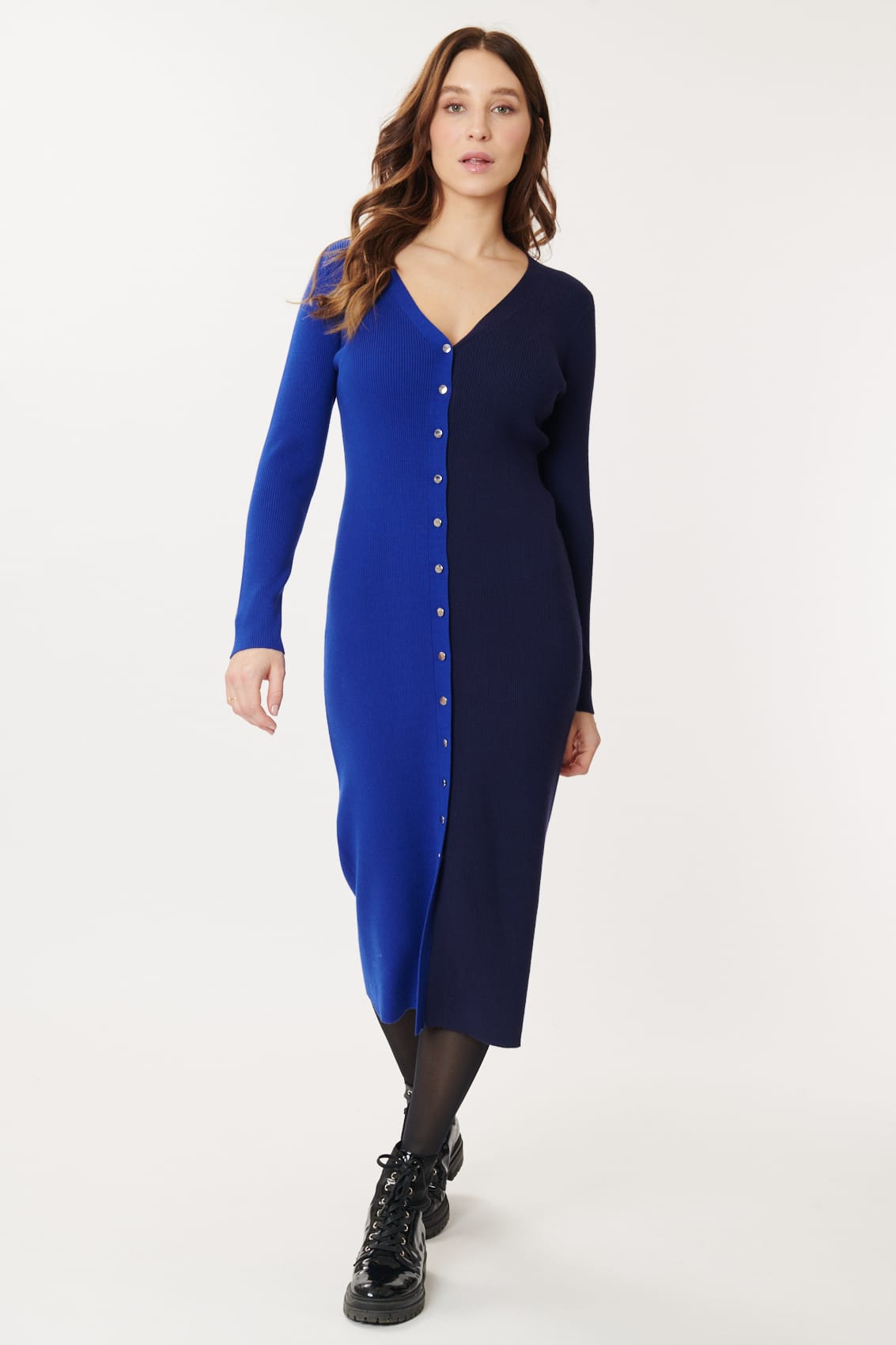 Derhy Contrast Knit Dress