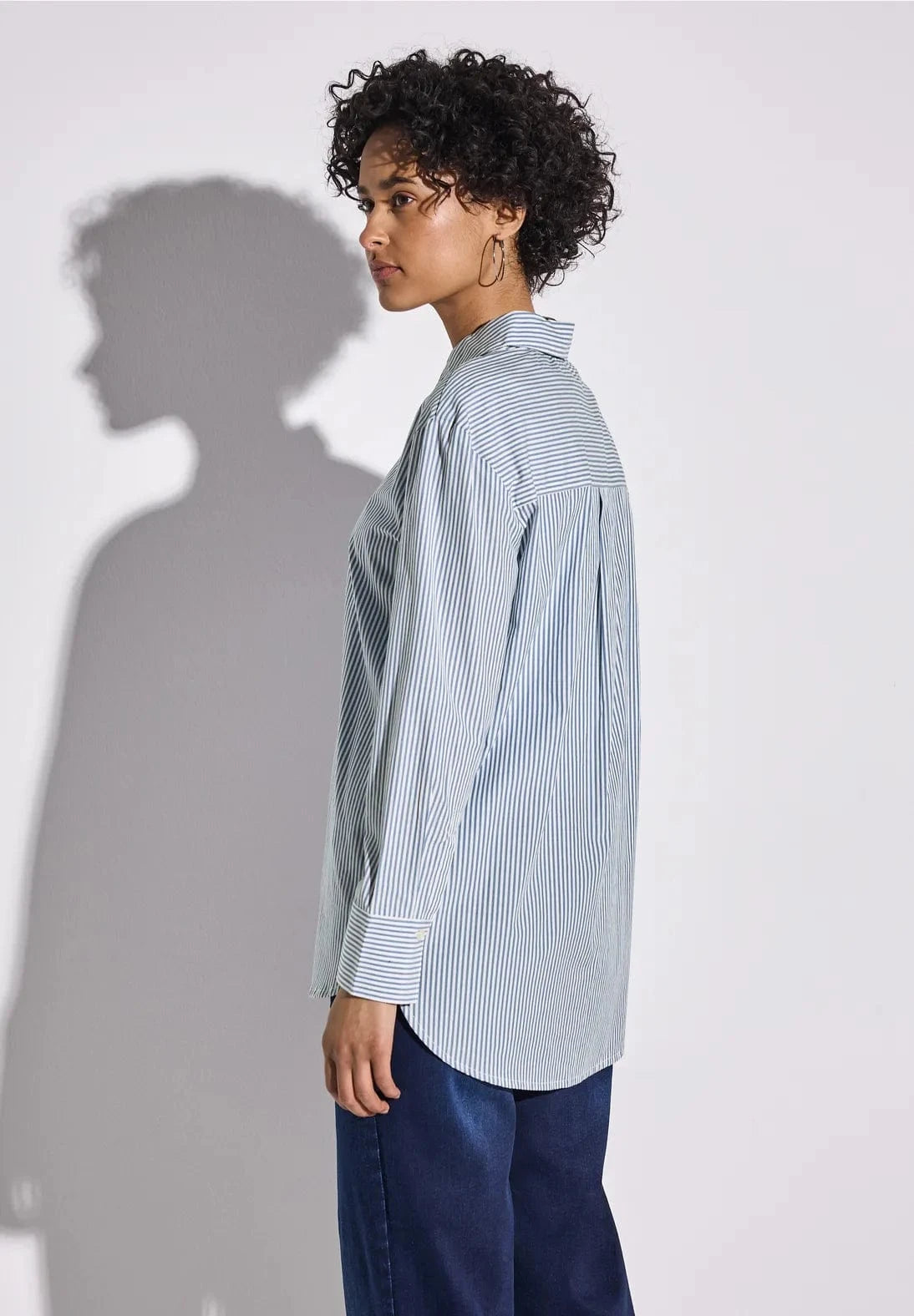Street One Striped Collar Blouse