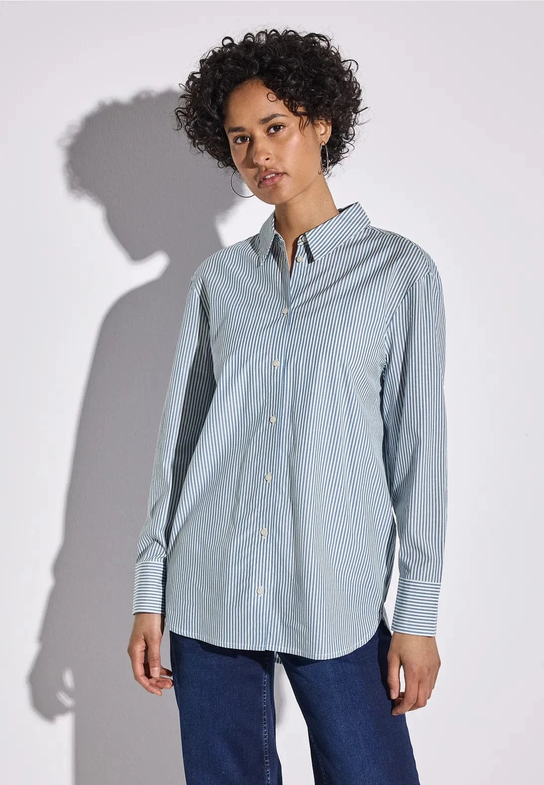 Street One Striped Collar Blouse