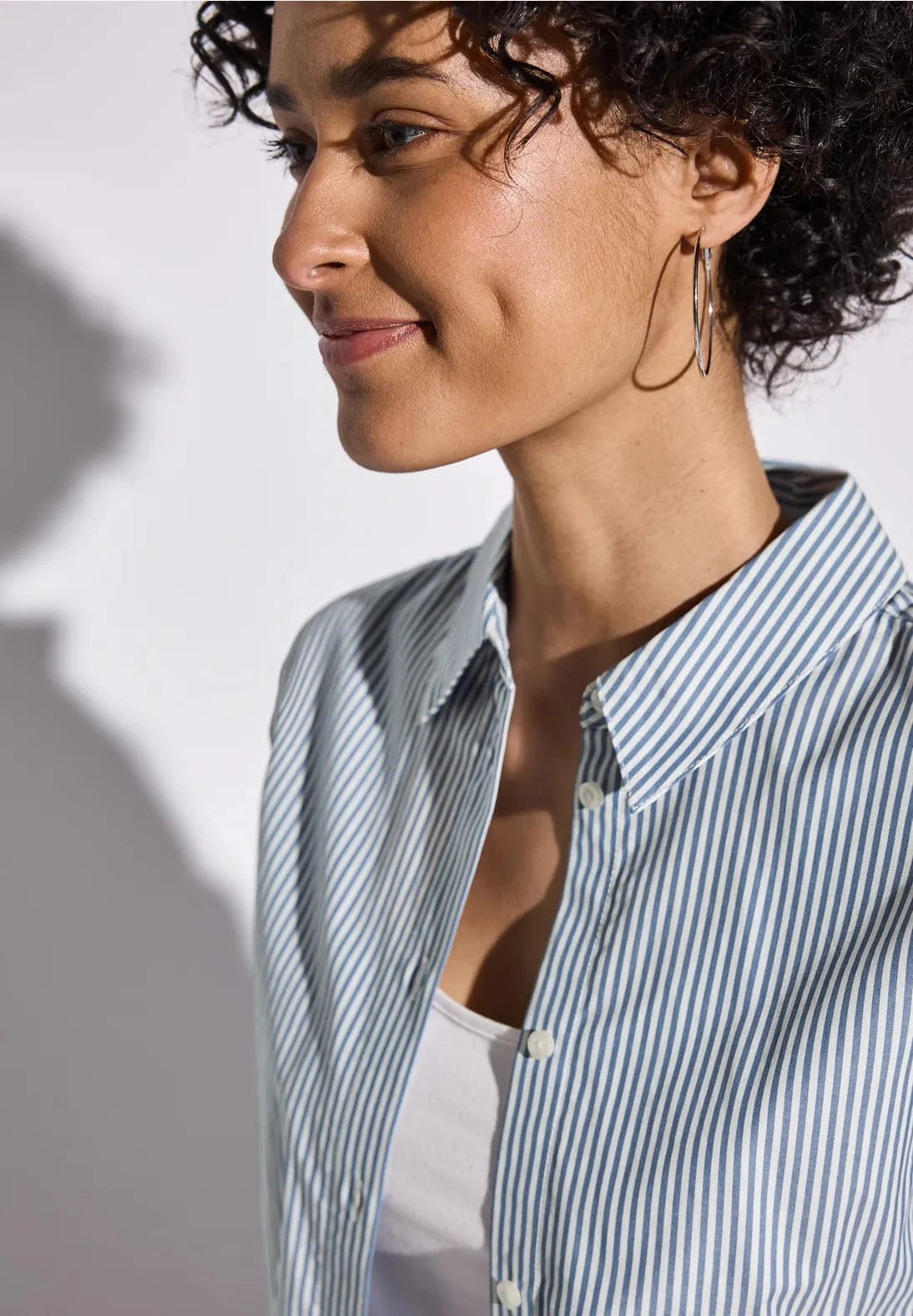 Street One Striped Collar Blouse