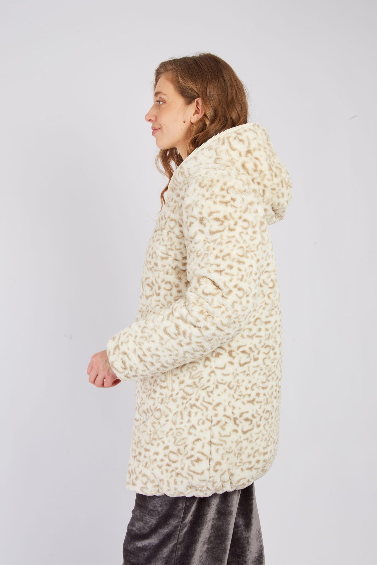 Derhy Reversible Animal Print Coat