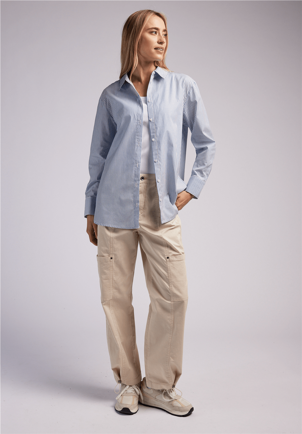 Street One Striped Collar Blouse