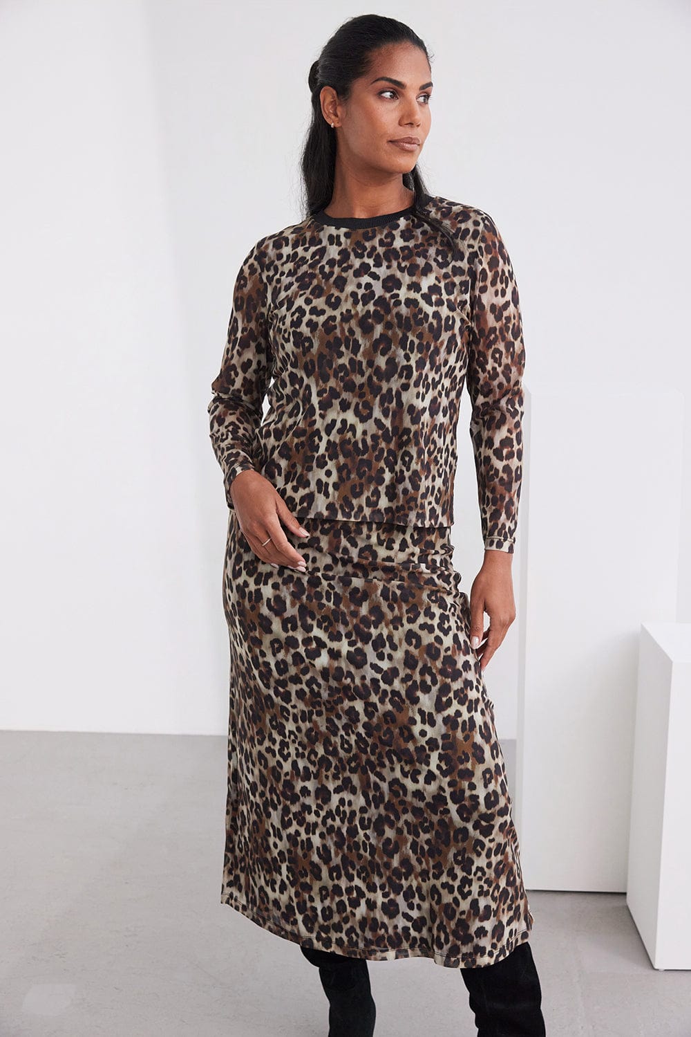 Kartner Mesh Animal Print Top