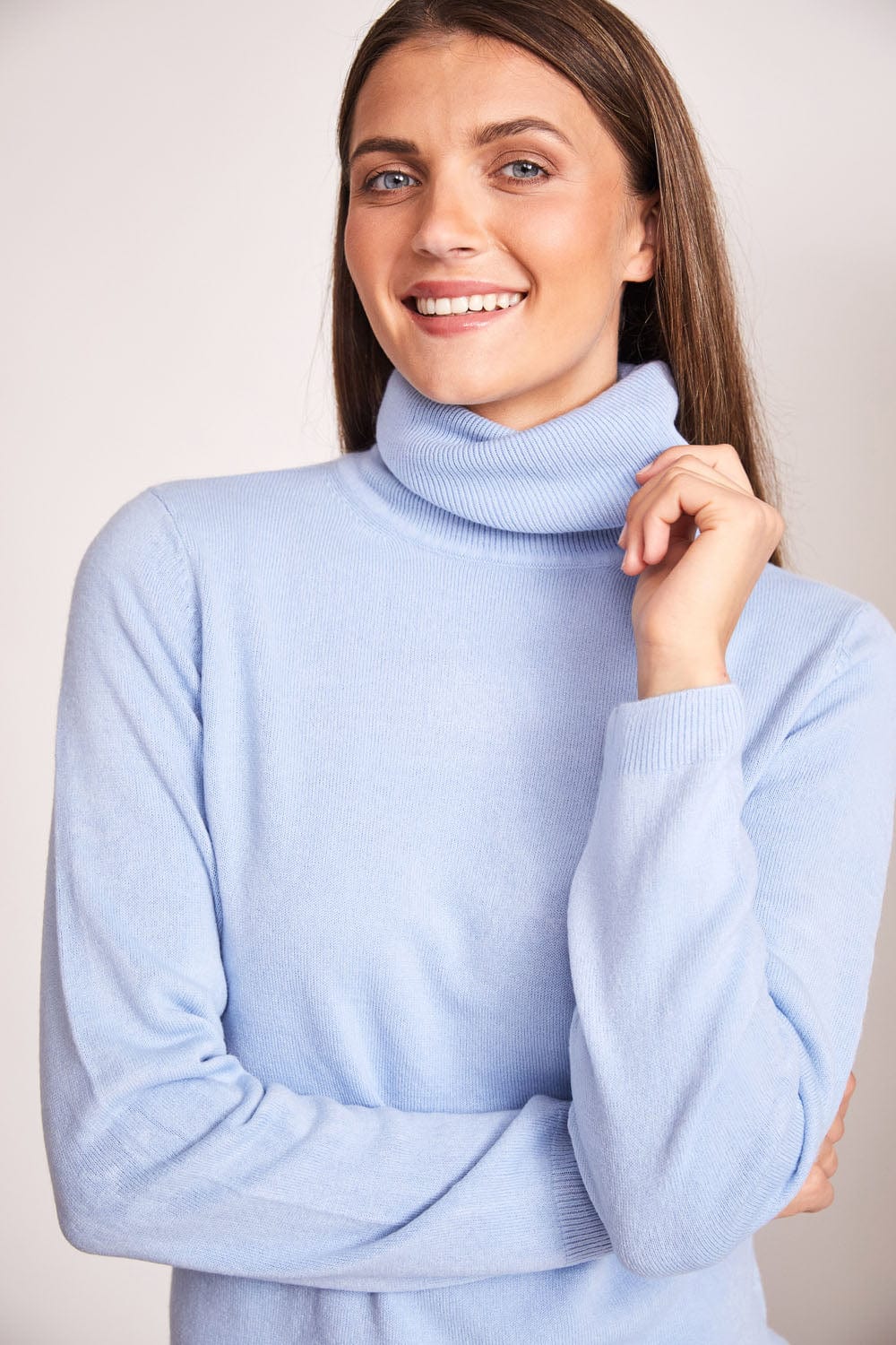 Blue ribbed shop turtleneck