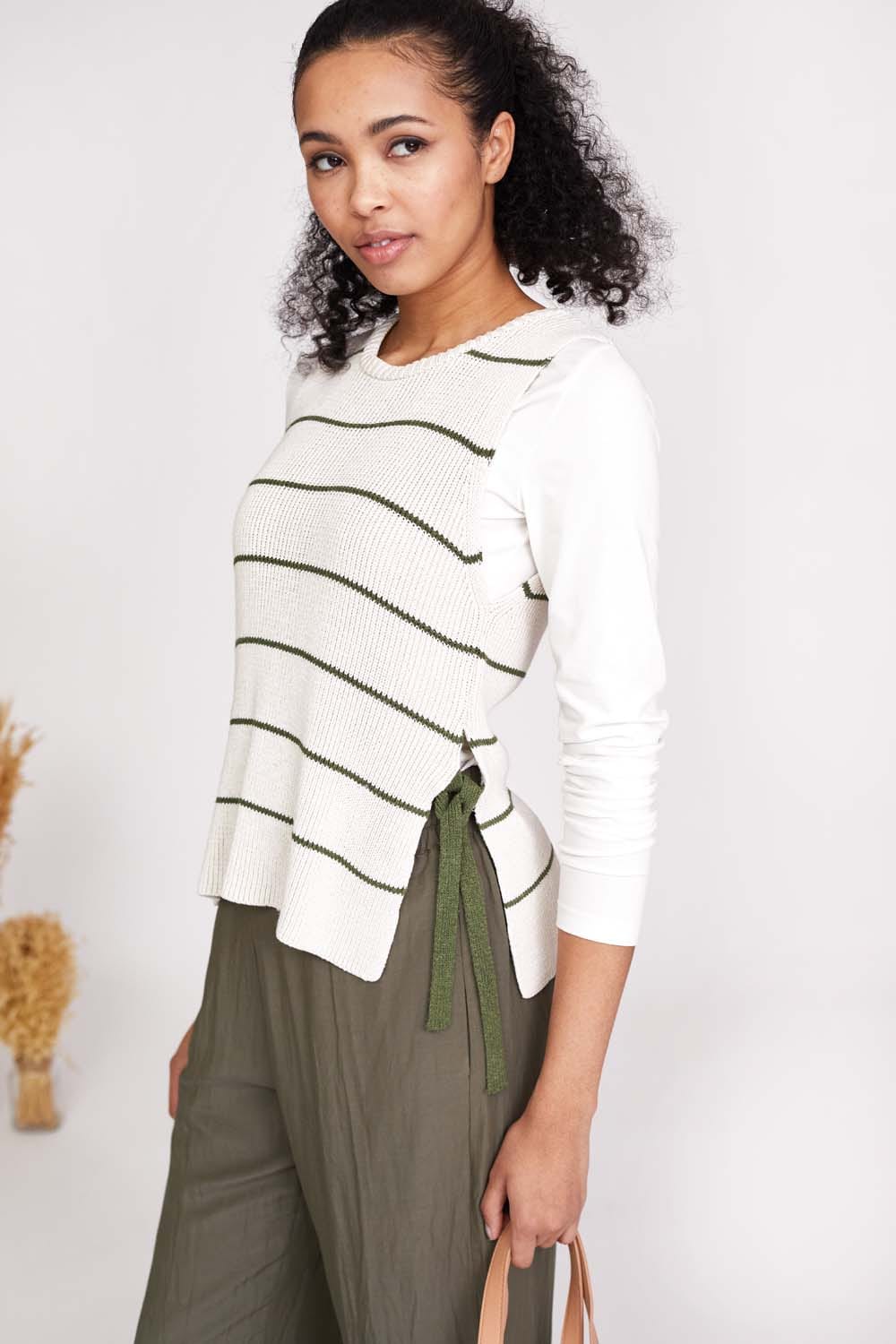 Mus & Bombon Side Tie Stripe Knit