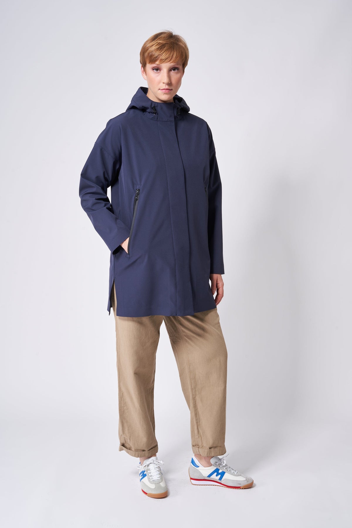 TANTÄ Contrast Zips Long Raincoat