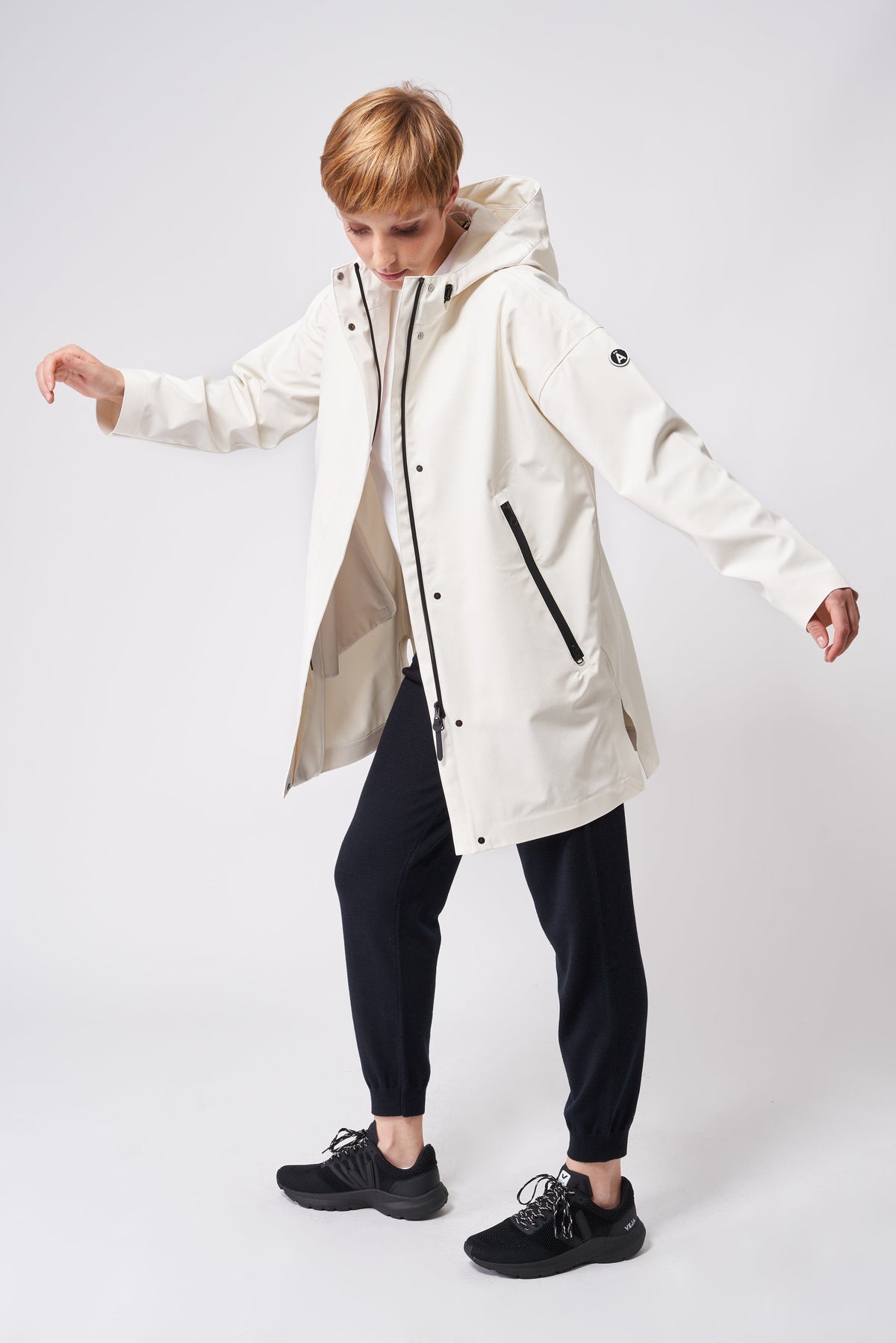 TANTÄ Contrast Zips Long Raincoat