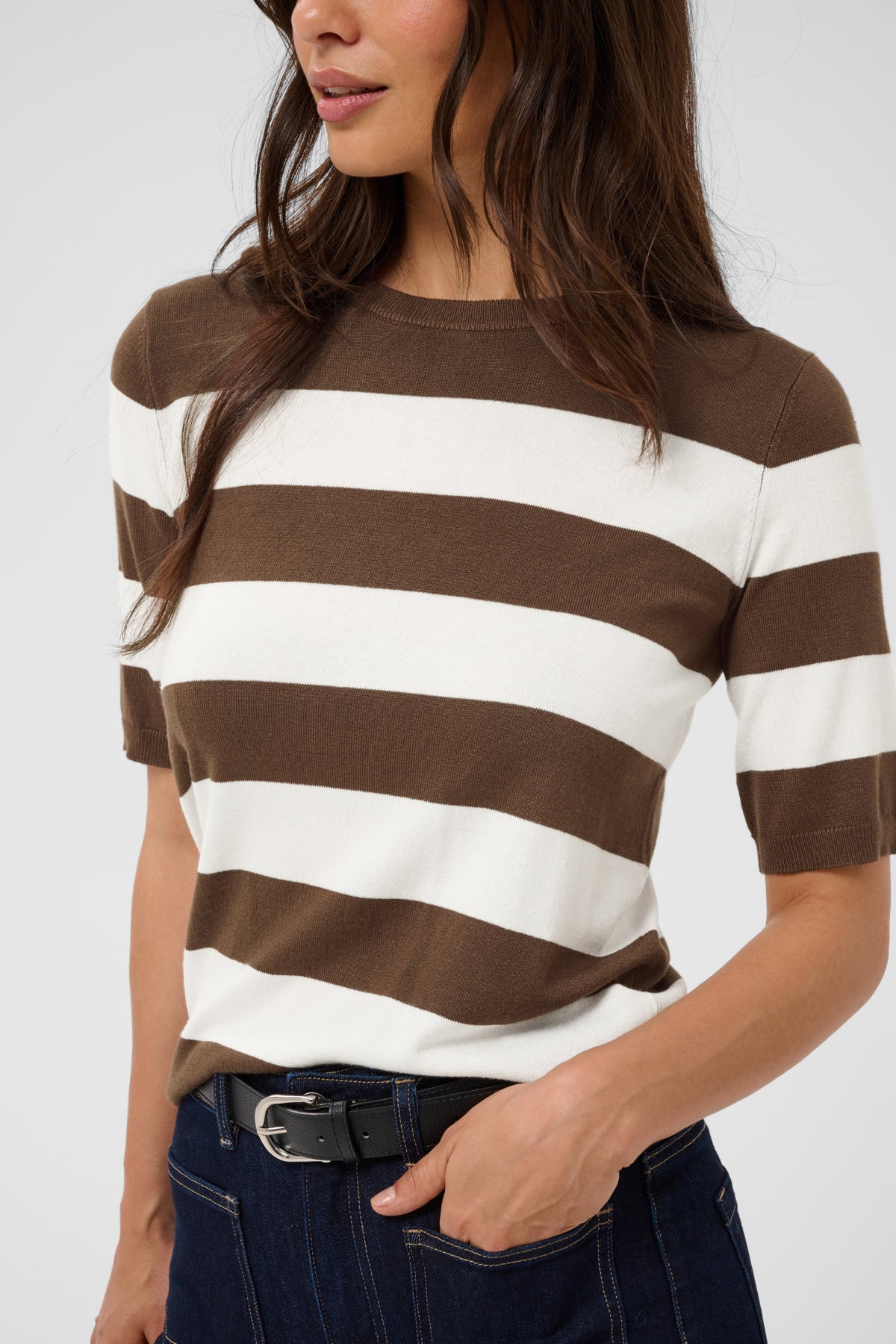 KAFFE Stripe Knit Top