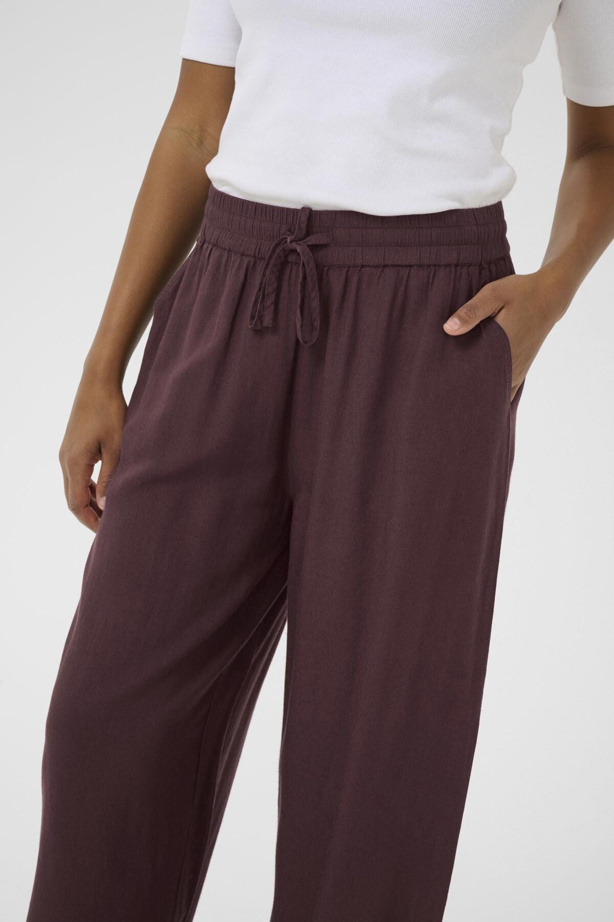 Kaffe Cropped Linen Trouser