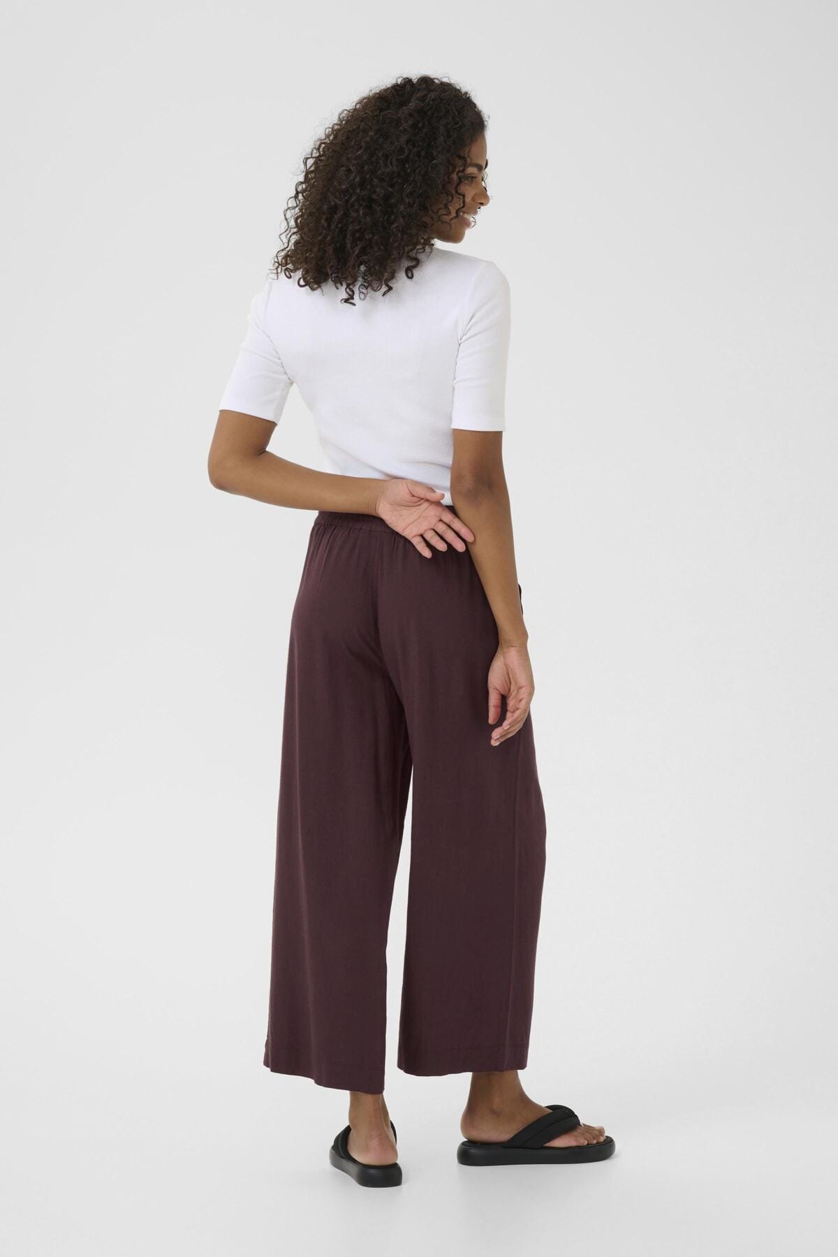 Kaffe Cropped Linen Trouser