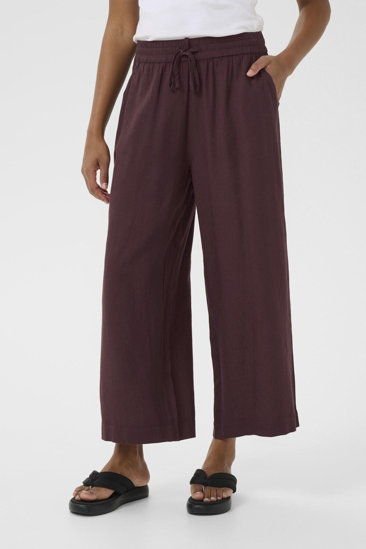 Kaffe Cropped Linen Trouser