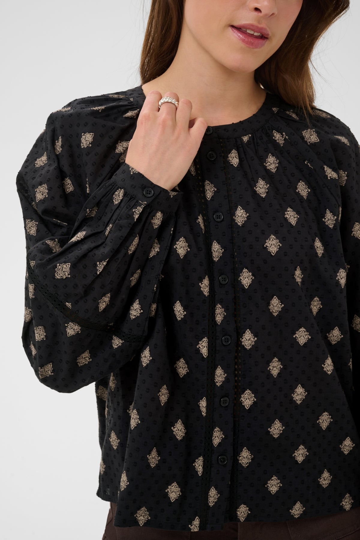 KAFFE Embroidered Blouse