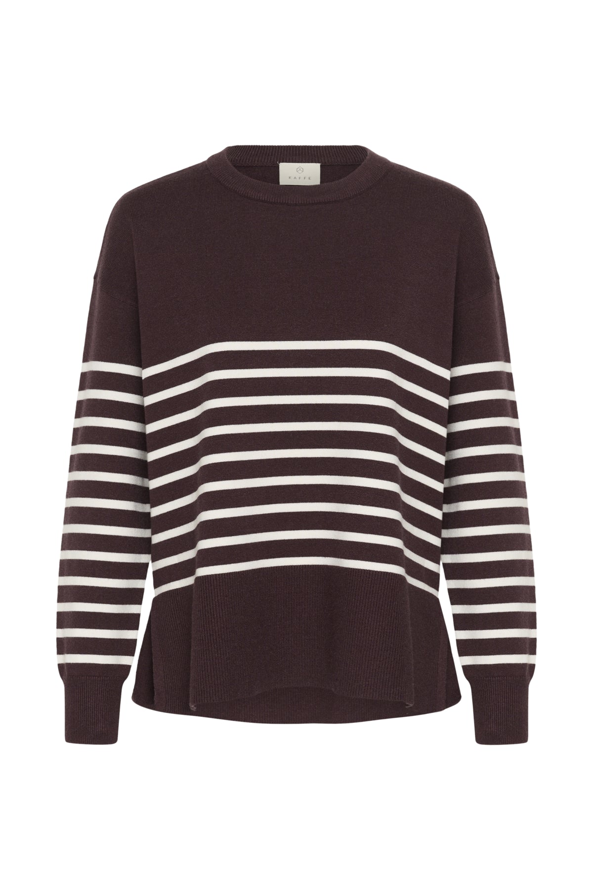 KAFFE Stripe Side Split Knit