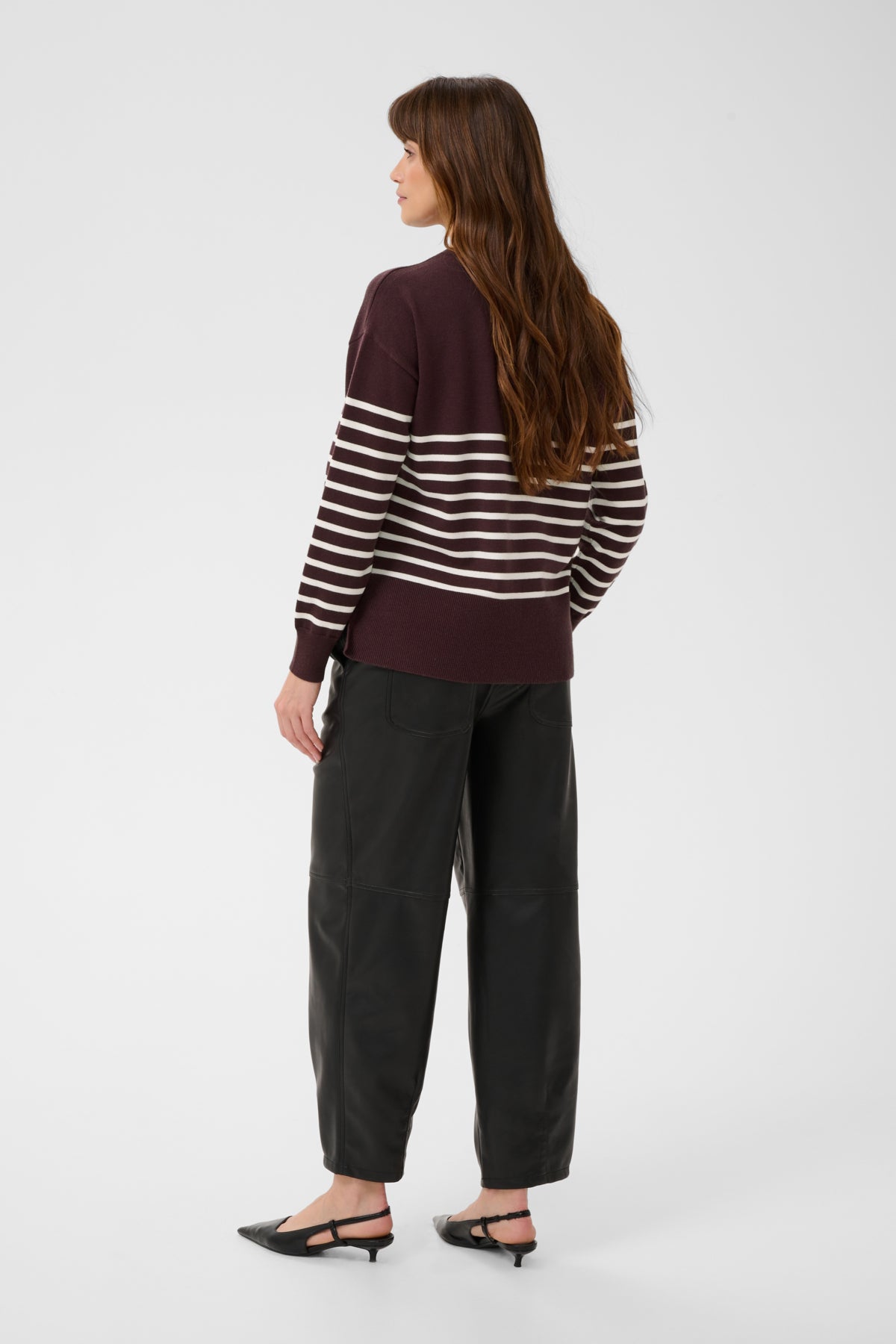 KAFFE Stripe Side Split Knit