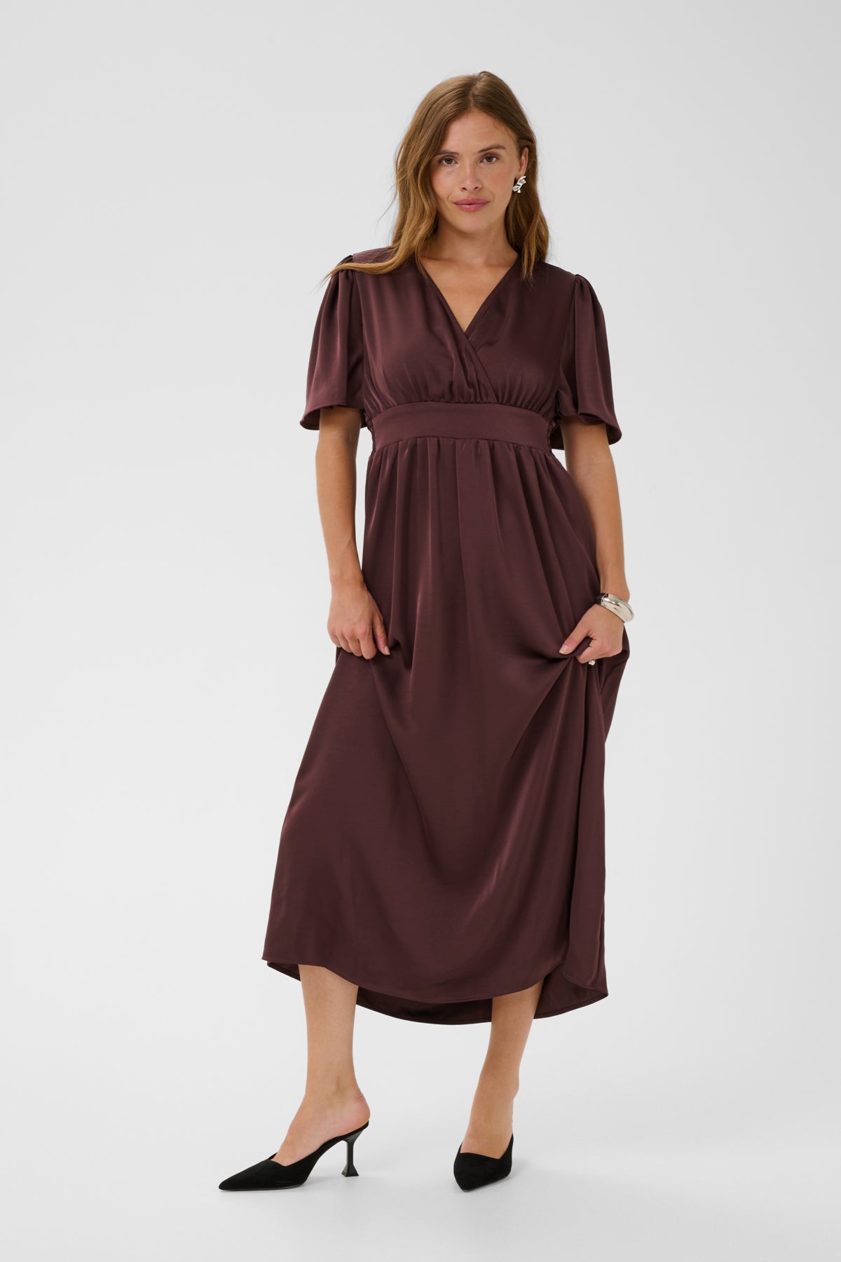 KAFFE Fluted Satin Dress