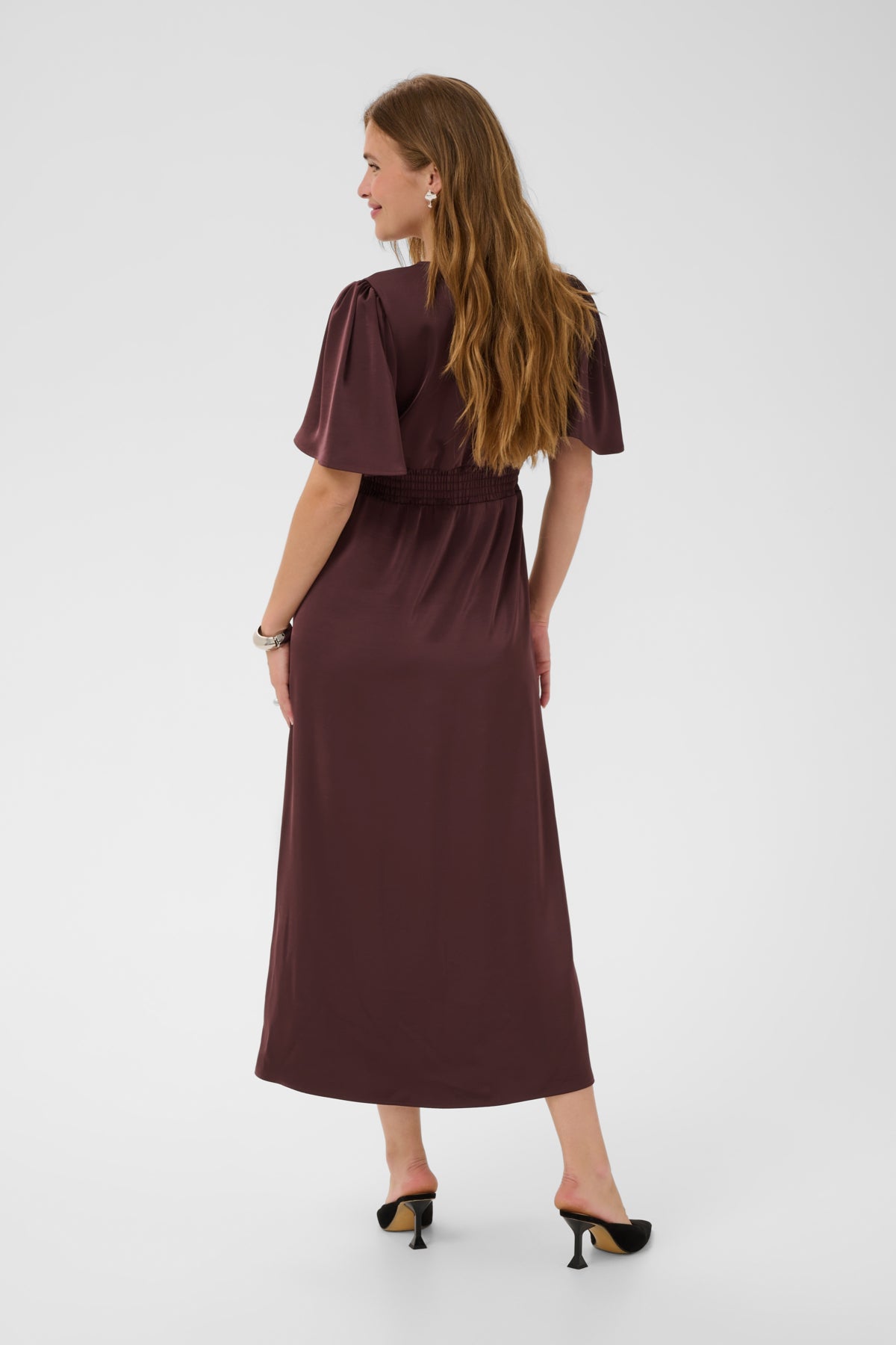 KAFFE Fluted Satin Dress