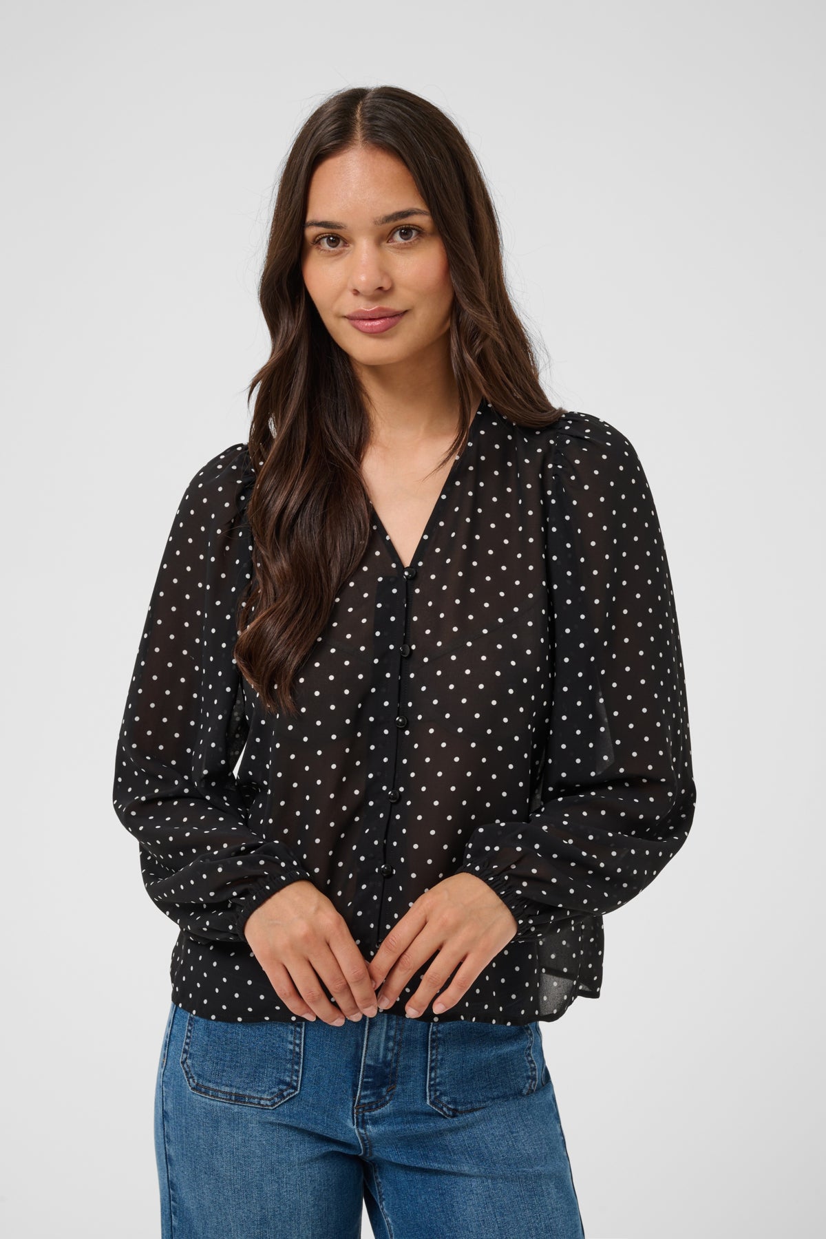 KAFFE Polka Dot Blouse