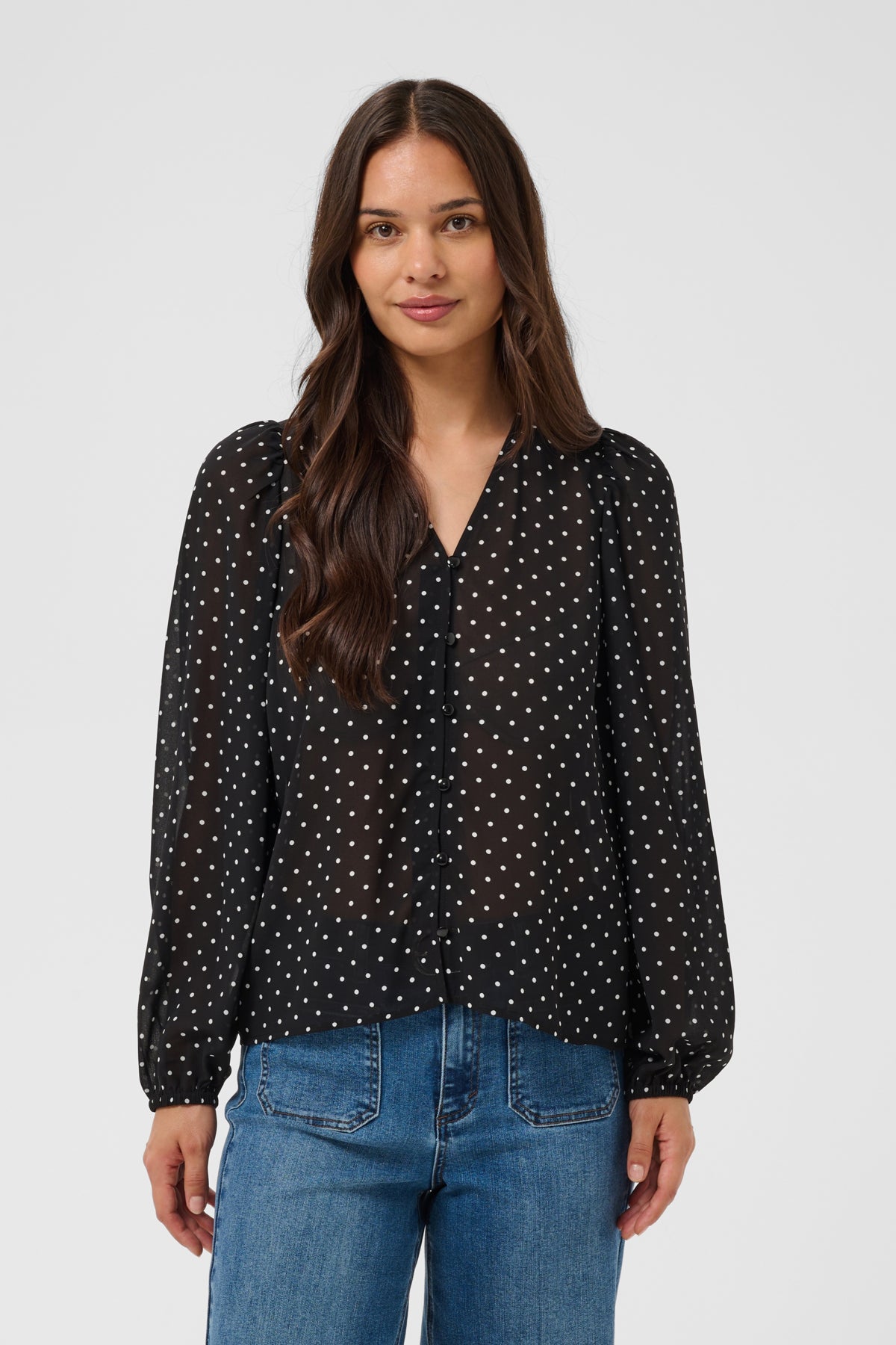 KAFFE Polka Dot Blouse