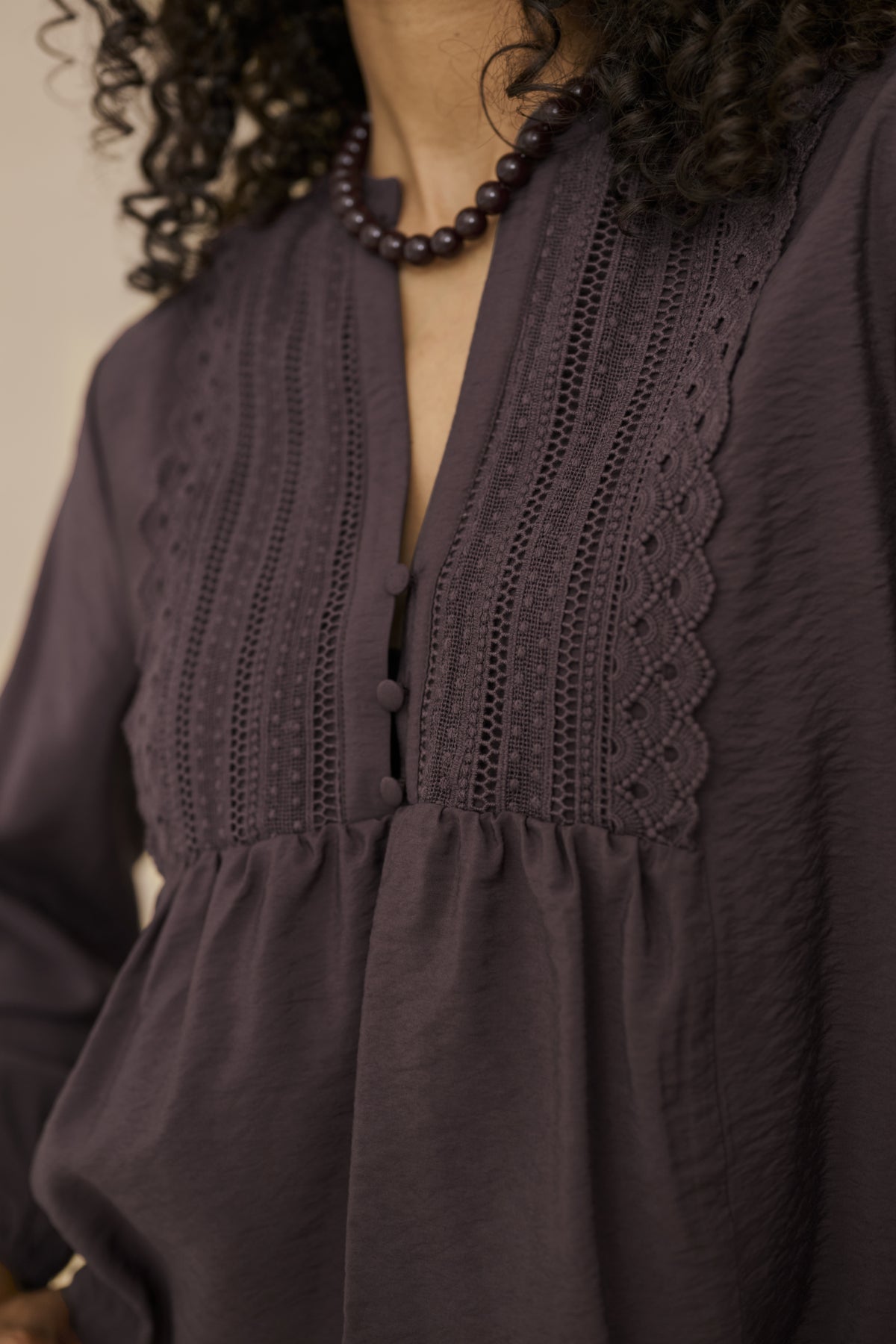 KAFFE Trim Front Blouse