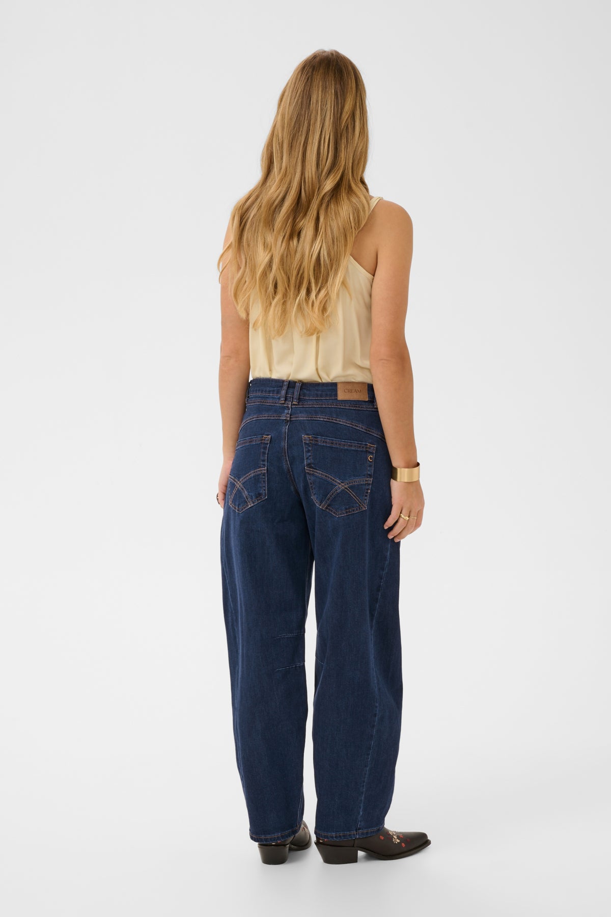 Cream Barrel Jean