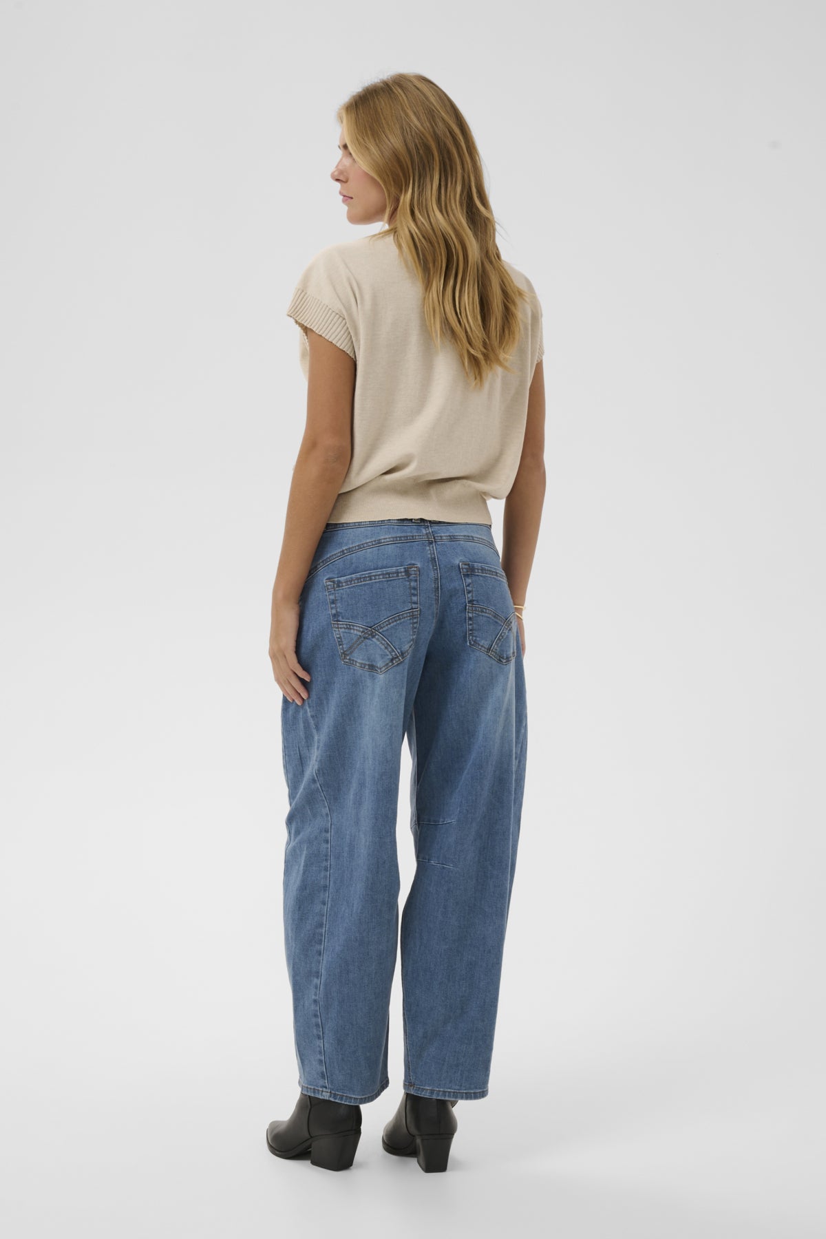 Cream Barrel Jean