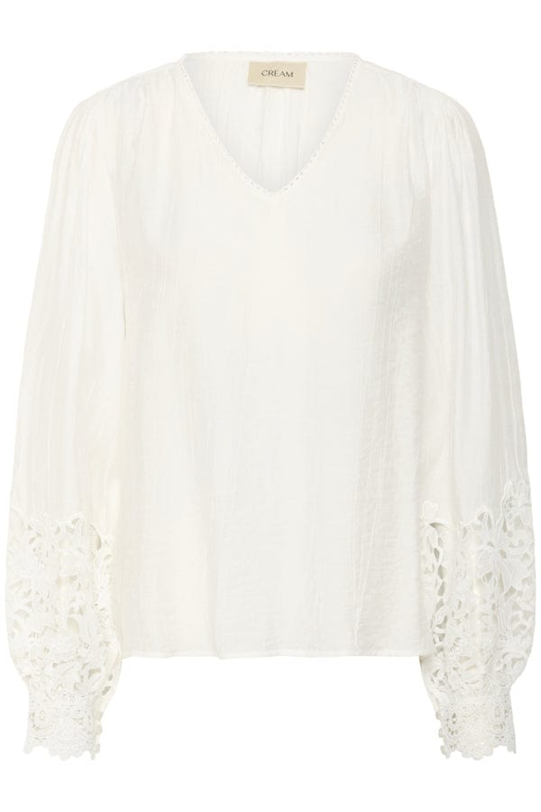 CREAM Crochet Trim Blouse