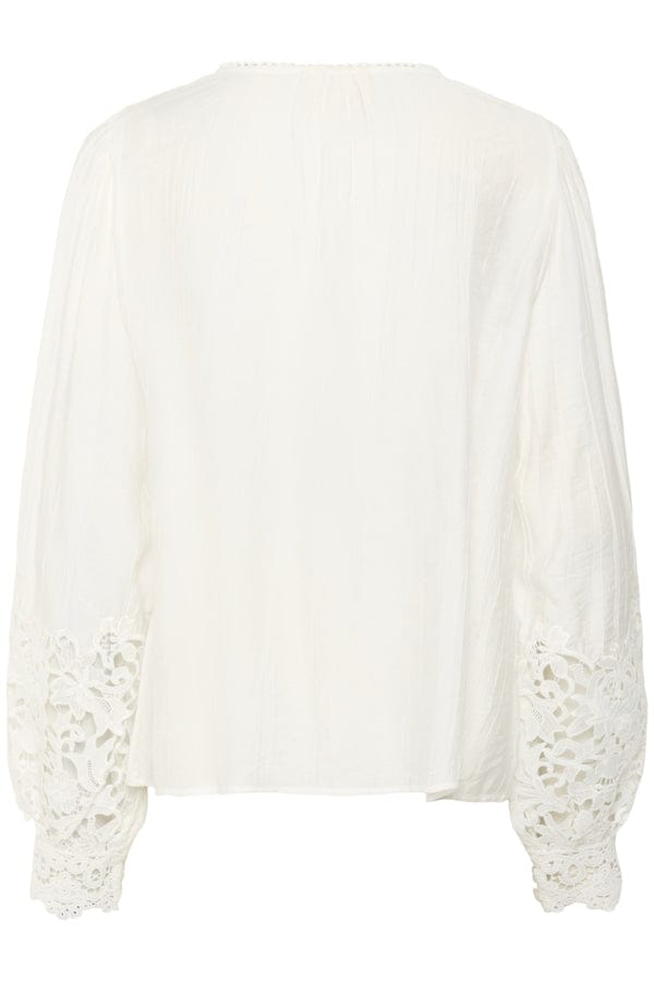 CREAM Crochet Trim Blouse