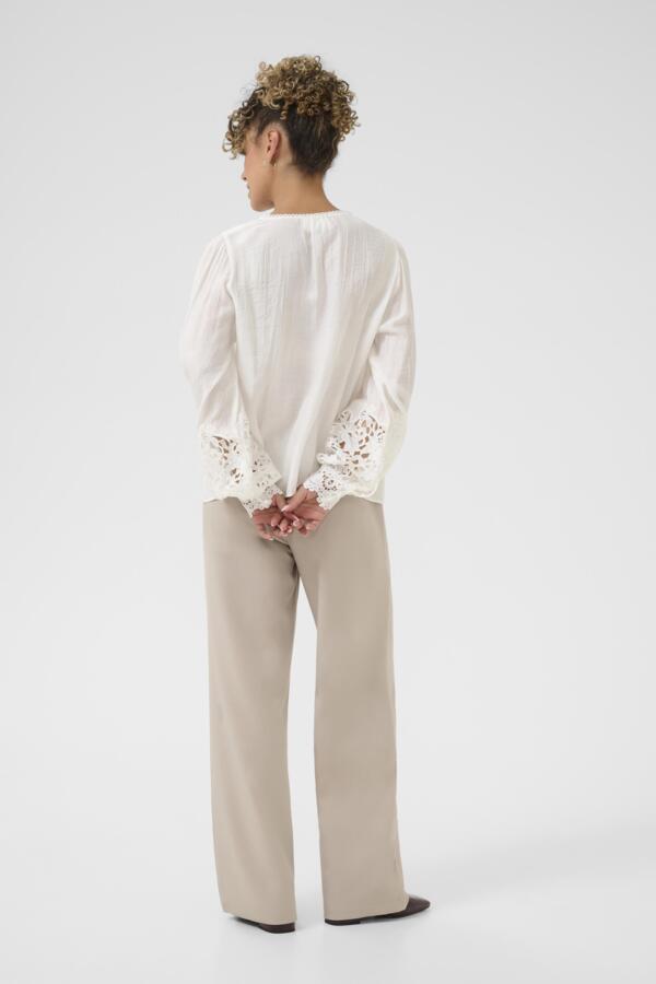 CREAM Crochet Trim Blouse