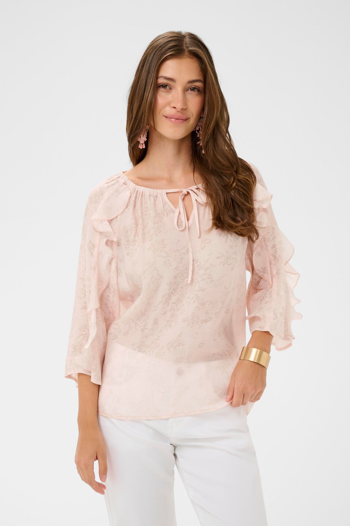 CREAM Ruffle Blouse