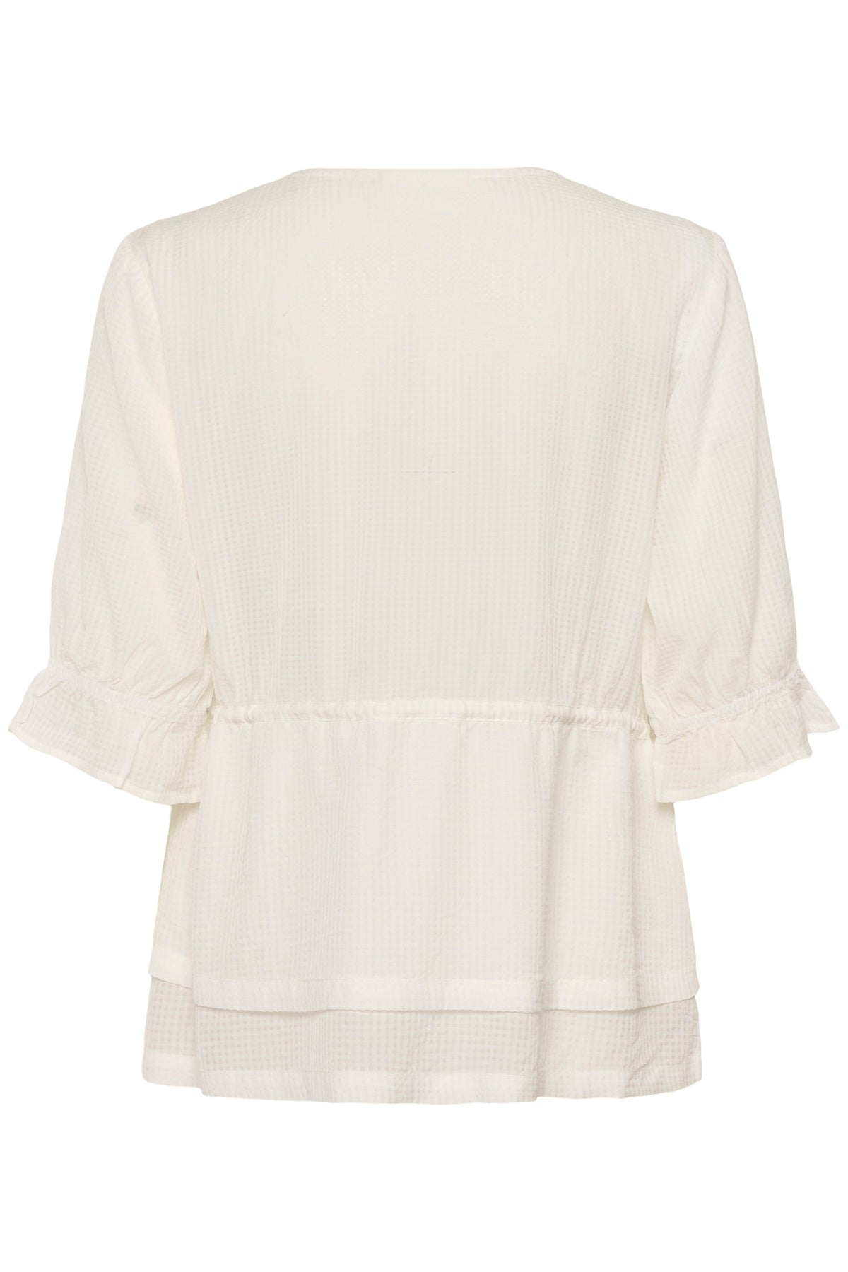 CREAM Front Tie Blouse