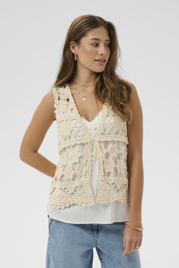 CREAM Crochet Waistcoat