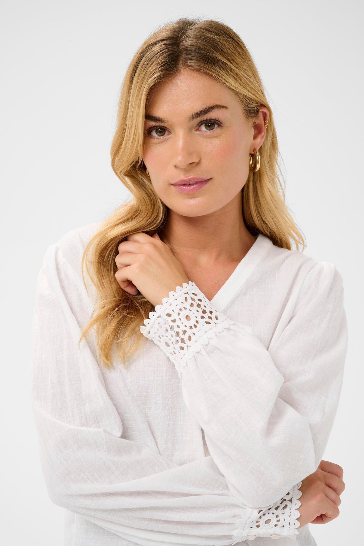 CREAM Lace Detail Blouse