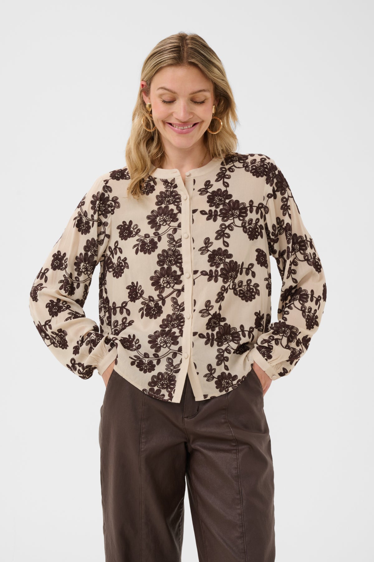 Cream Applique Top