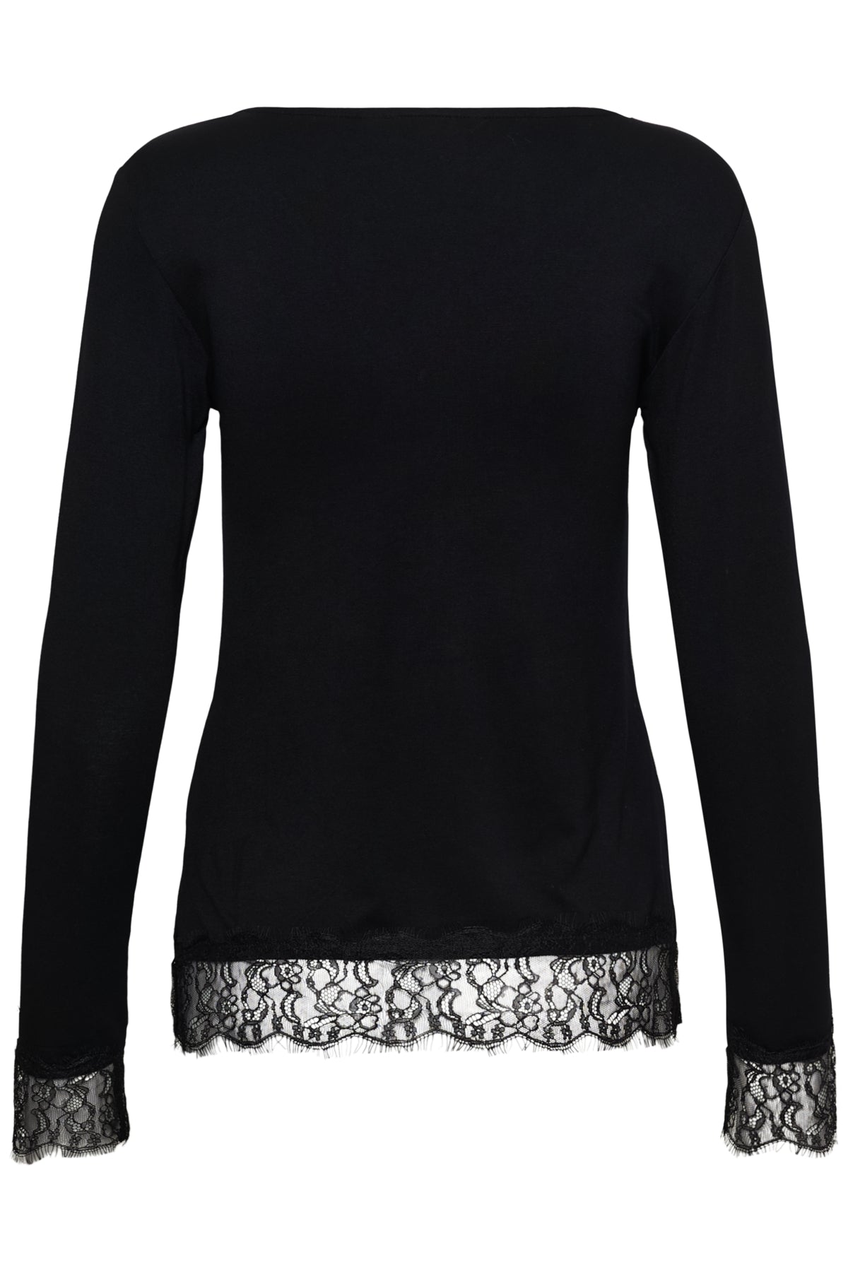 Cream Long Sleeve Lace Detail Top