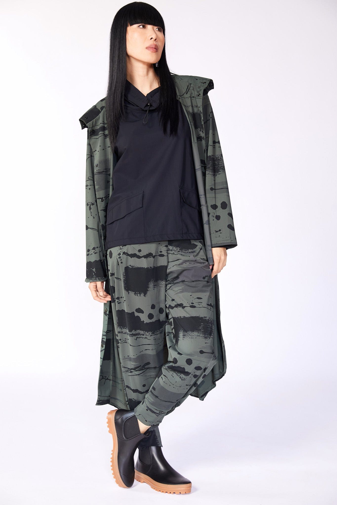 NAYA Long Print Tech Coat – Choice Boutique