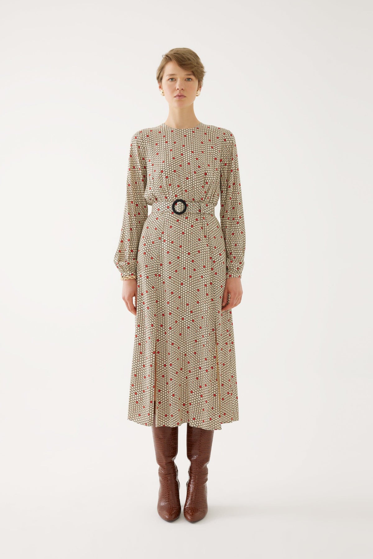 EXQUISE Polka Dot Dress