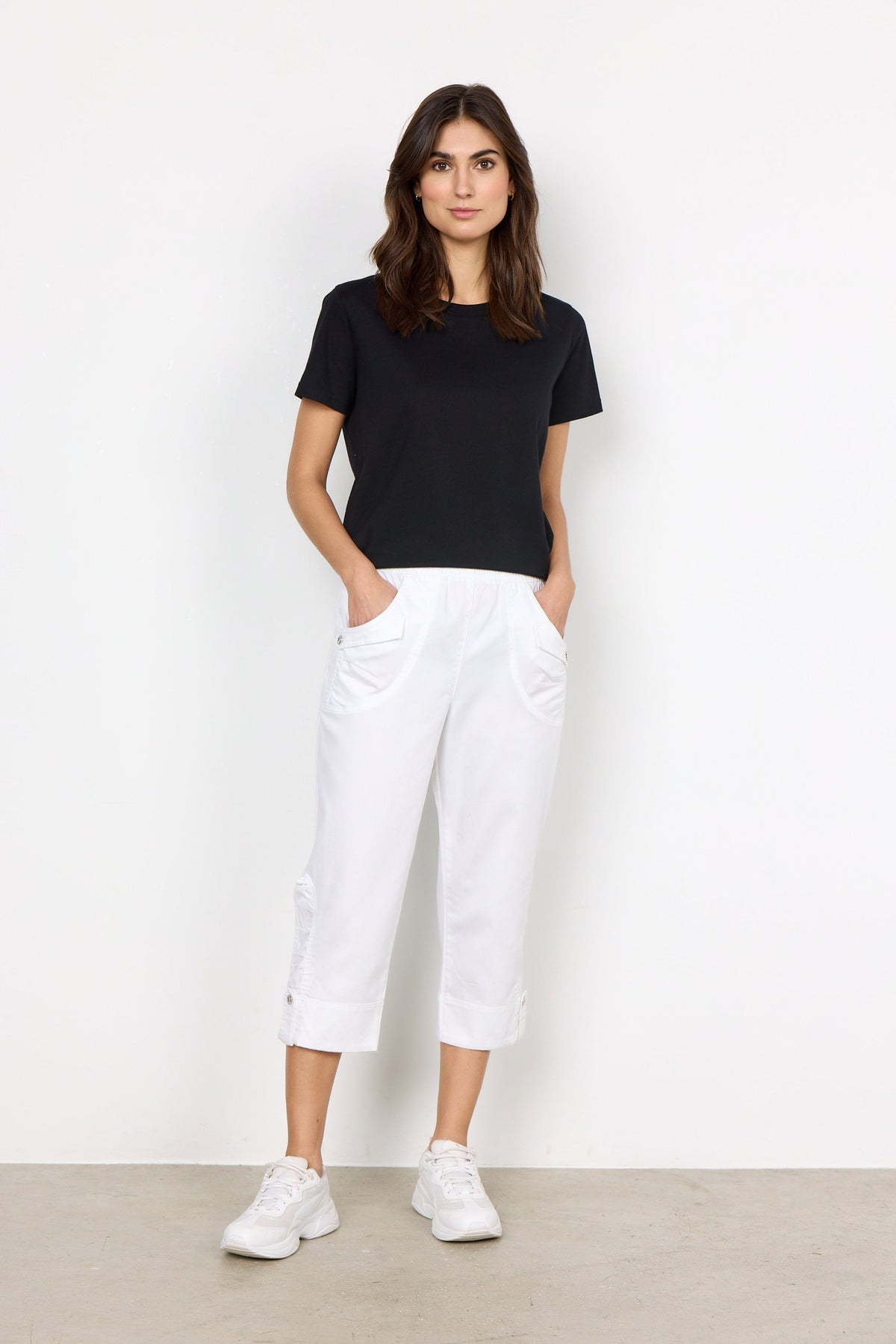 Soyaconcept Turn Up Button Crop Trouser