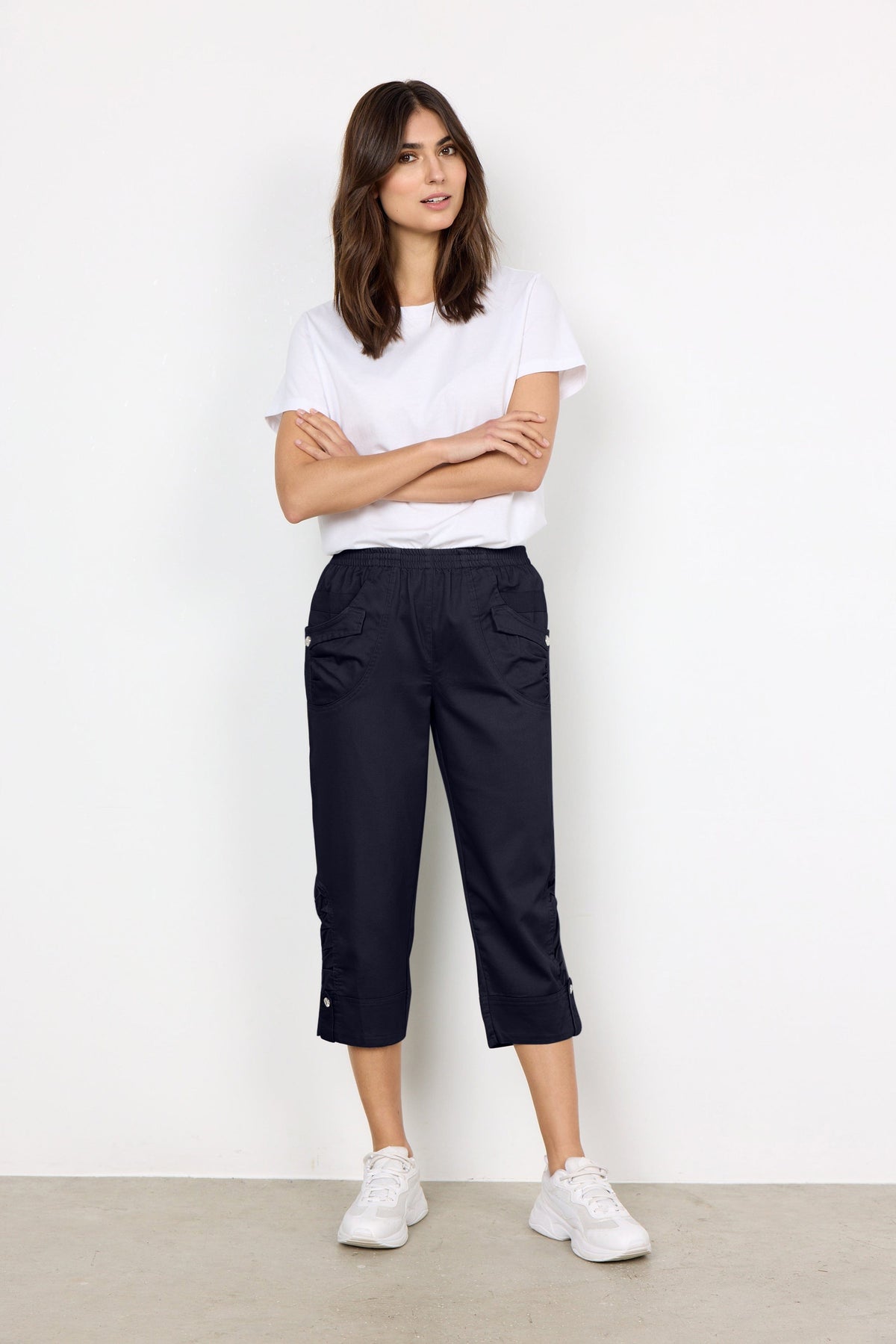 Soyaconcept Turn Up Button Crop Trouser