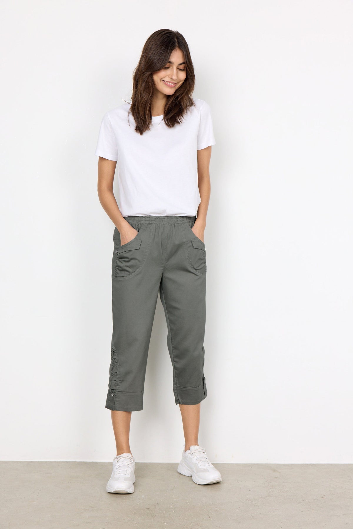 Soyaconcept Turn Up Button Crop Trouser