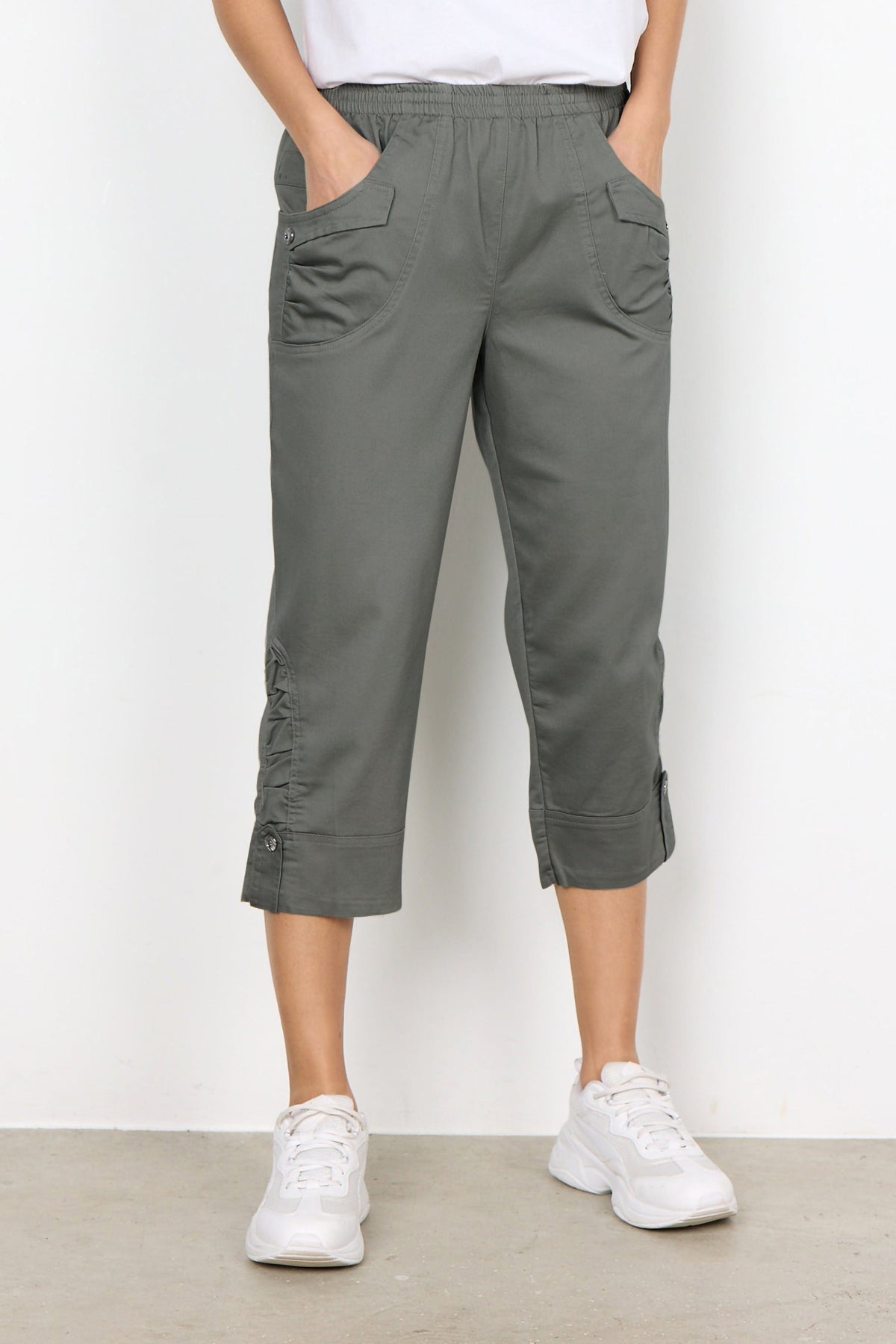 Soyaconcept Turn Up Button Crop Trouser