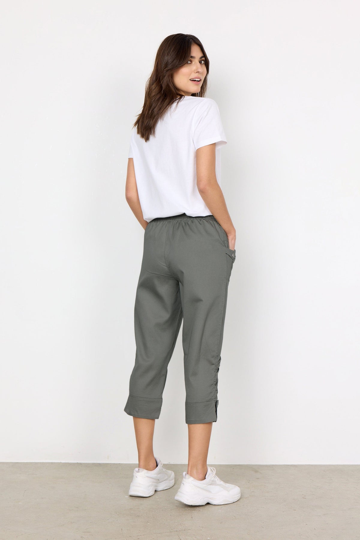 Soyaconcept Turn Up Button Crop Trouser