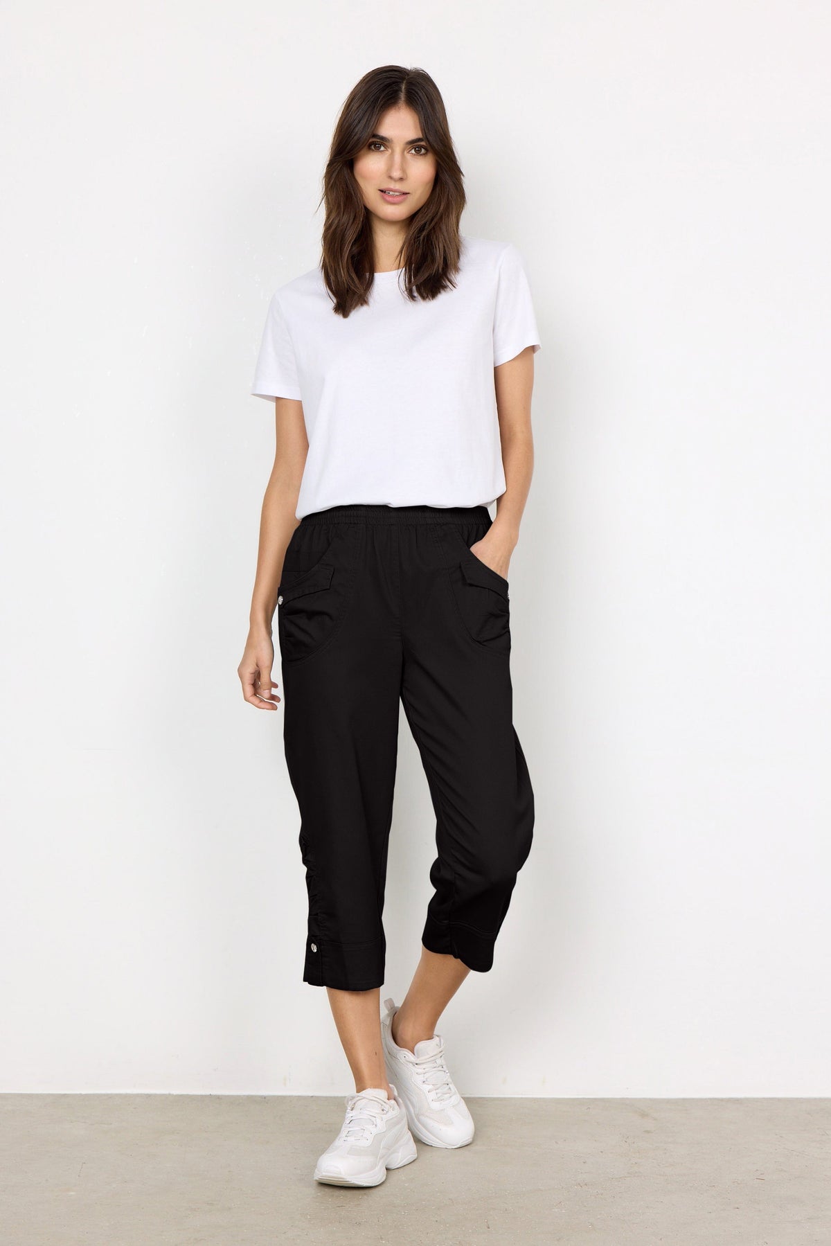 Soyaconcept Turn Up Button Crop Trouser