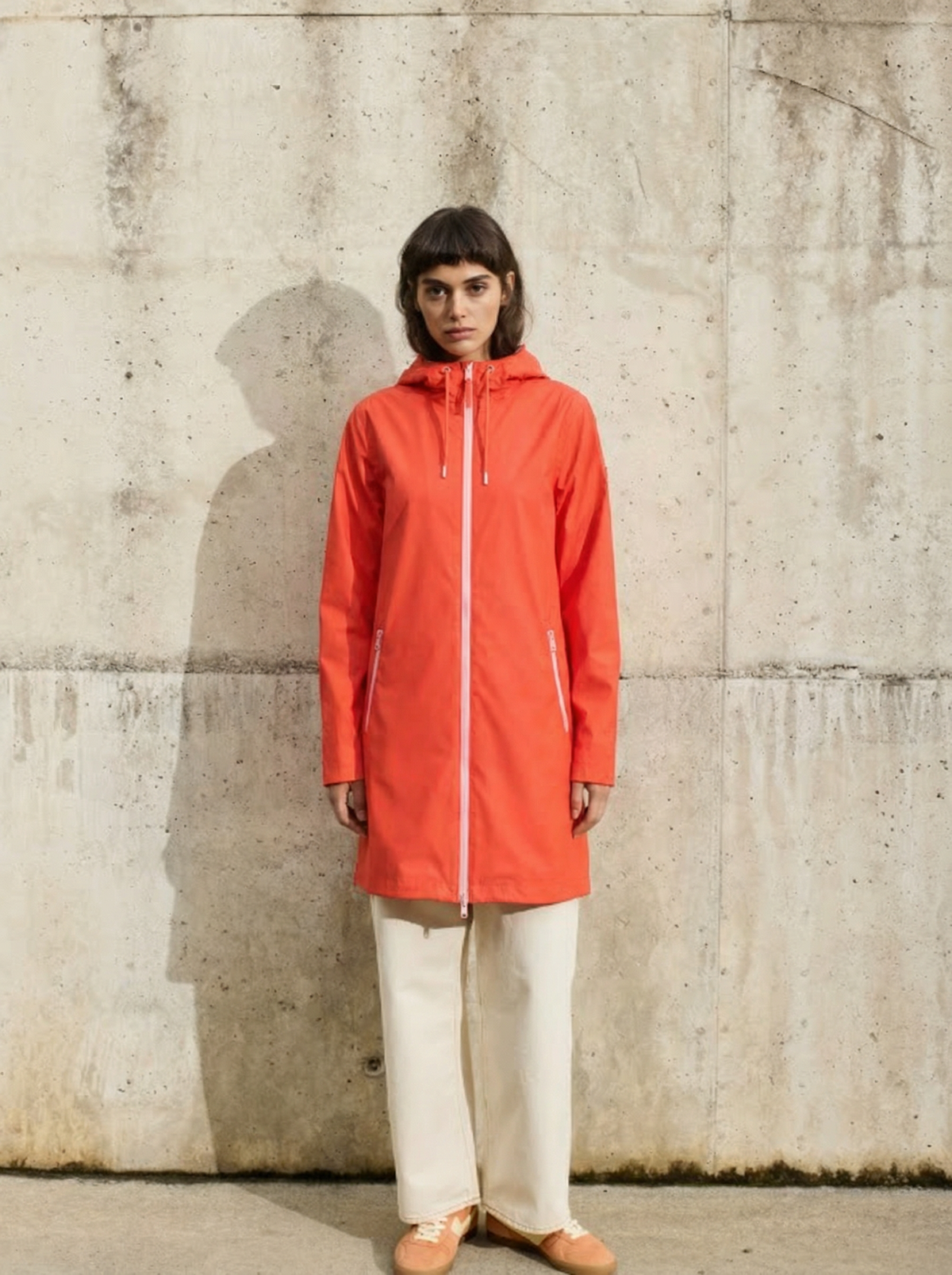 TANTÄ Contrast Zip Waterproof Raincoat