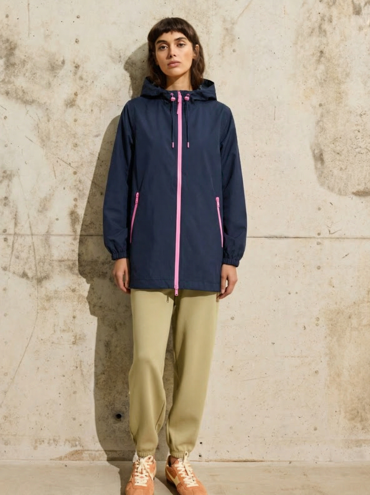 TANTÄ Contrast Zip Waterproof Raincoat