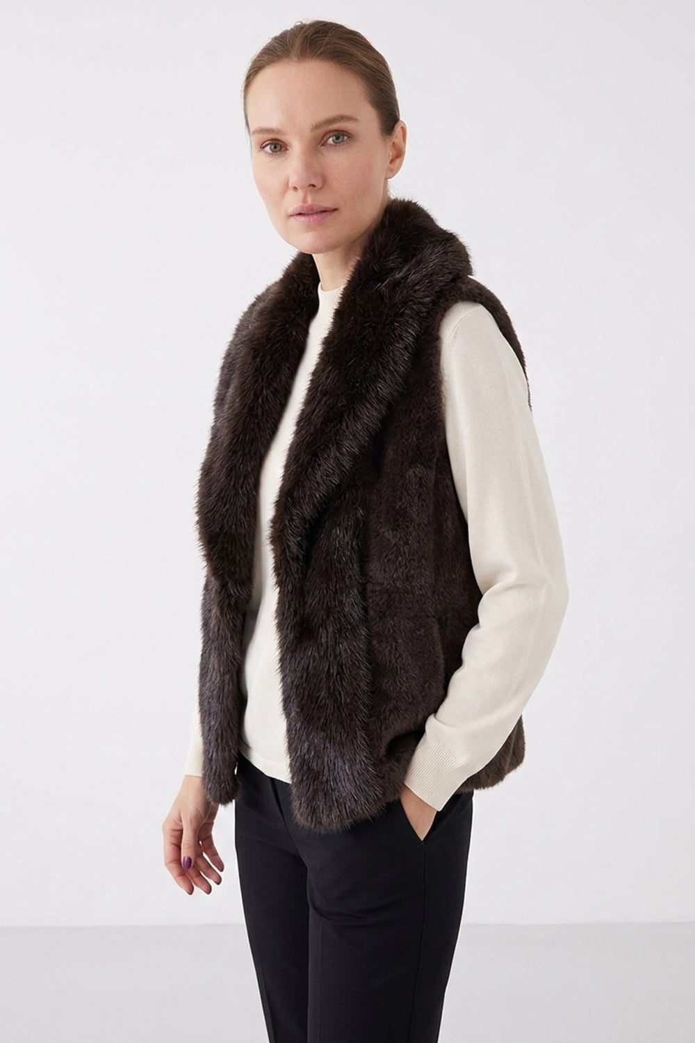 Kartner Faux Fur Knit Gilet