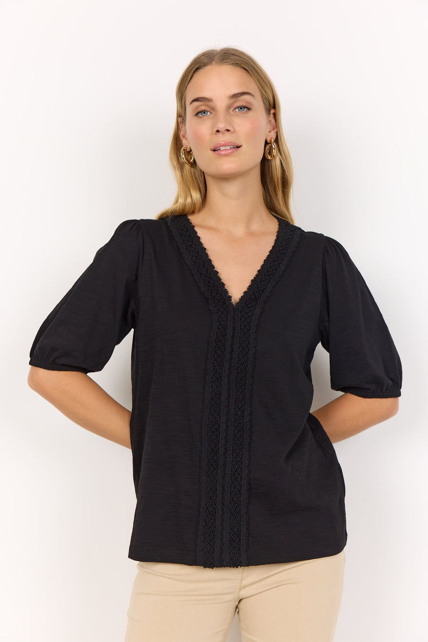 Soyaconcept Openwork Applique Top