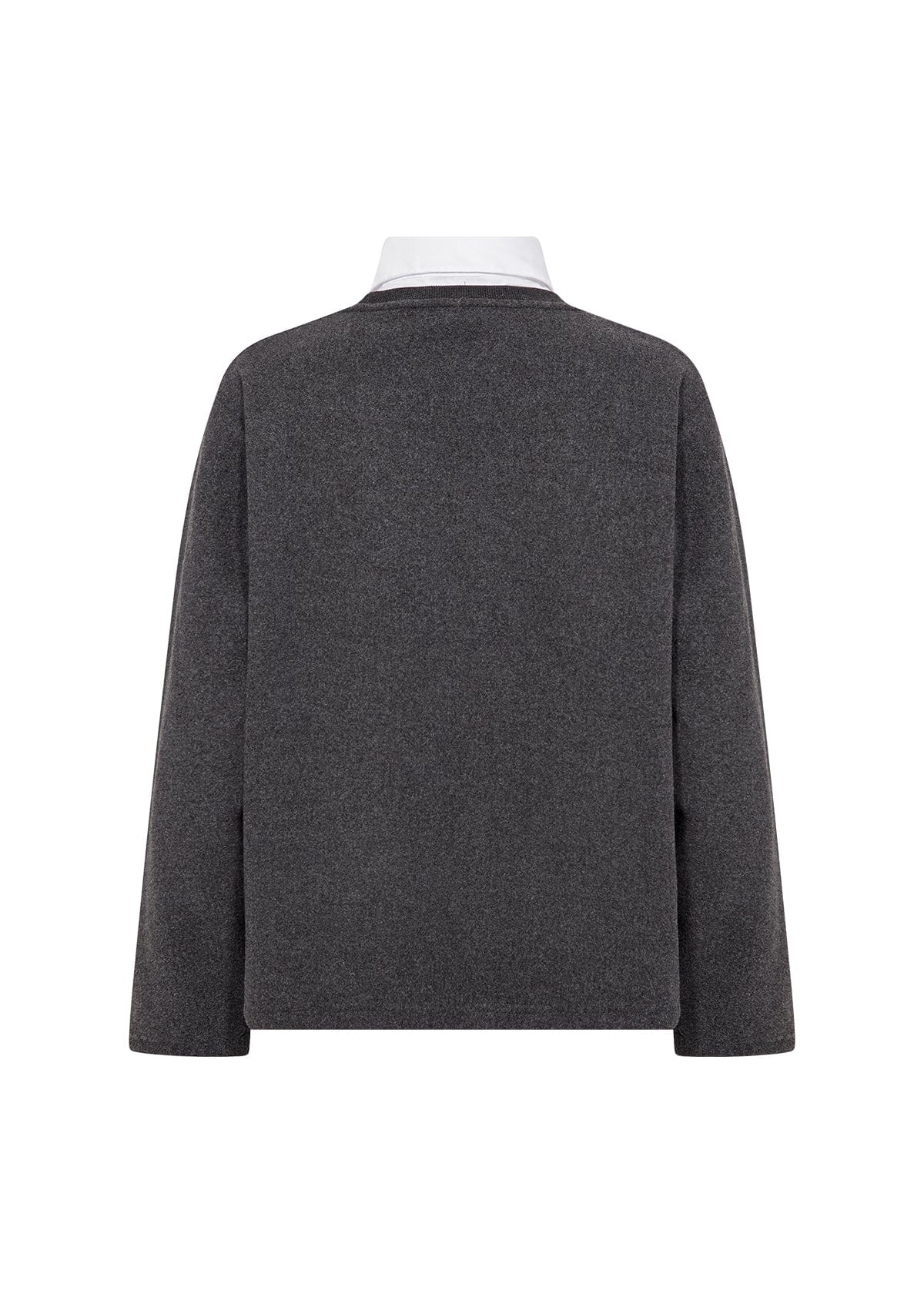 Soyaconcept Shirt Collar Seamed Fleece Sweater