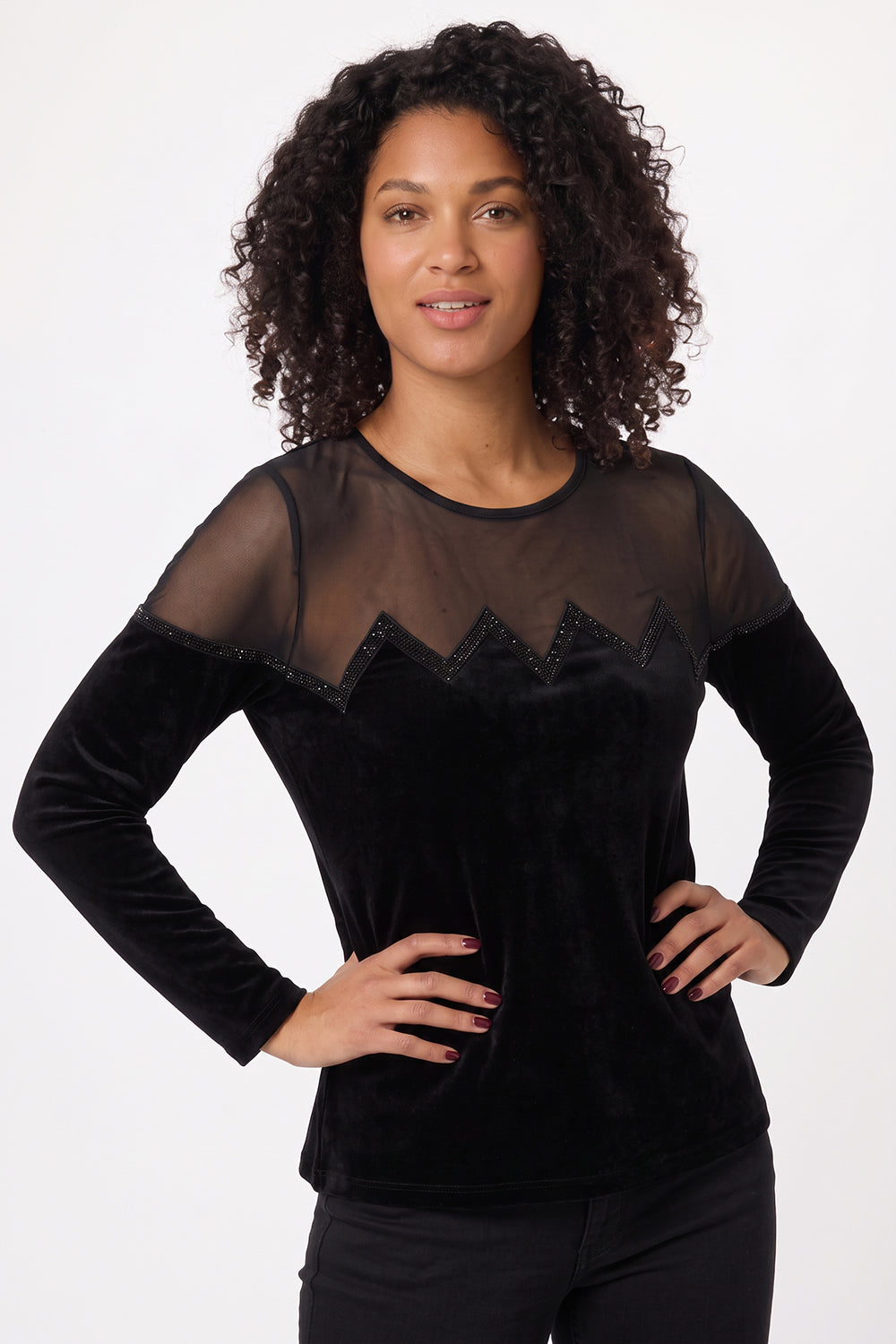 Kartner Mesh Beaded Top